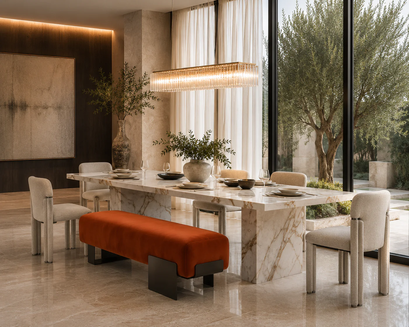 Fortezza Velvet Bench - Image 4