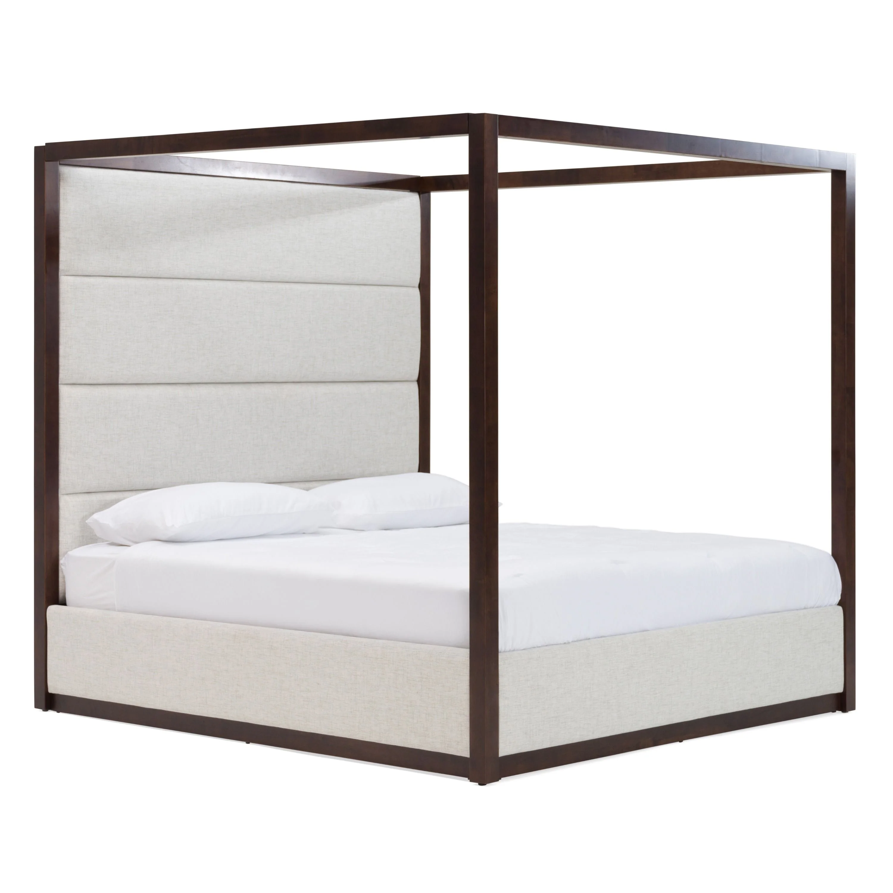 Geneva Contemporary Canopy Brown Oak Bed - Image 3