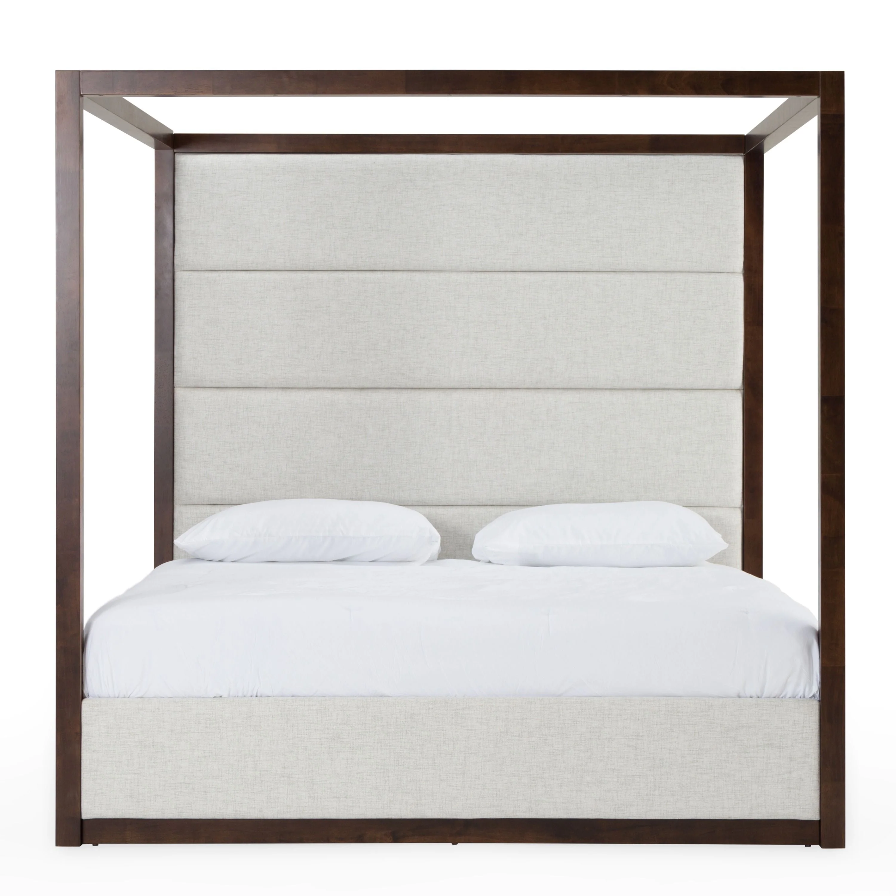 Geneva Contemporary Canopy Brown Oak Bed - Image 4