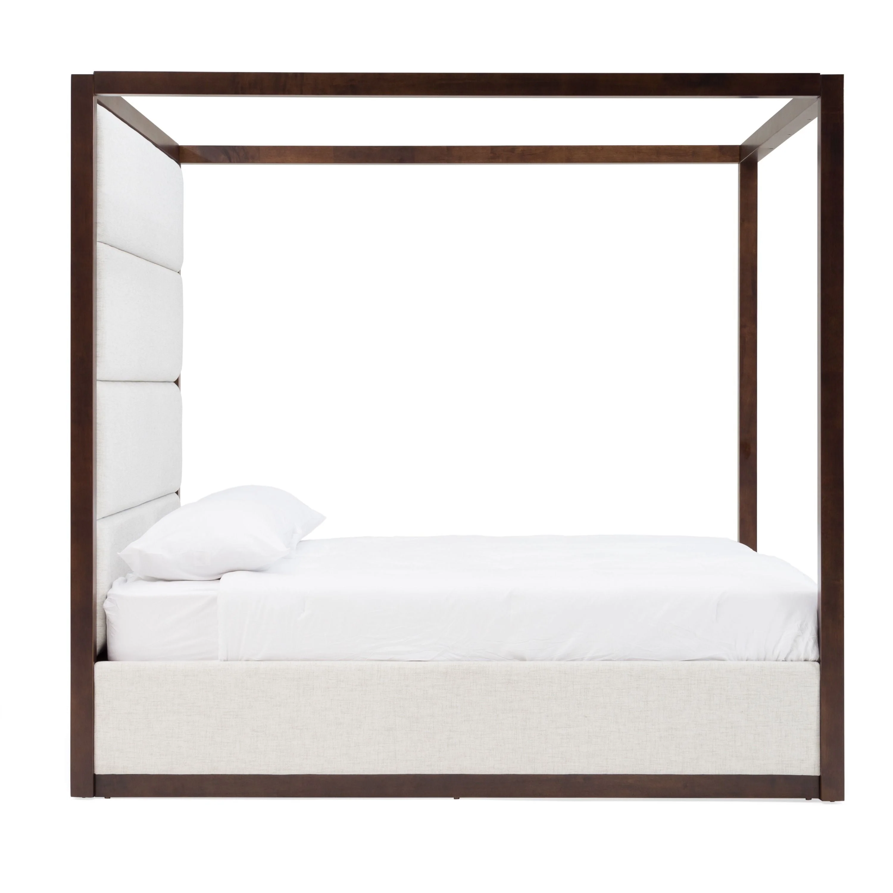 Geneva Contemporary Canopy Brown Oak Bed - Image 5