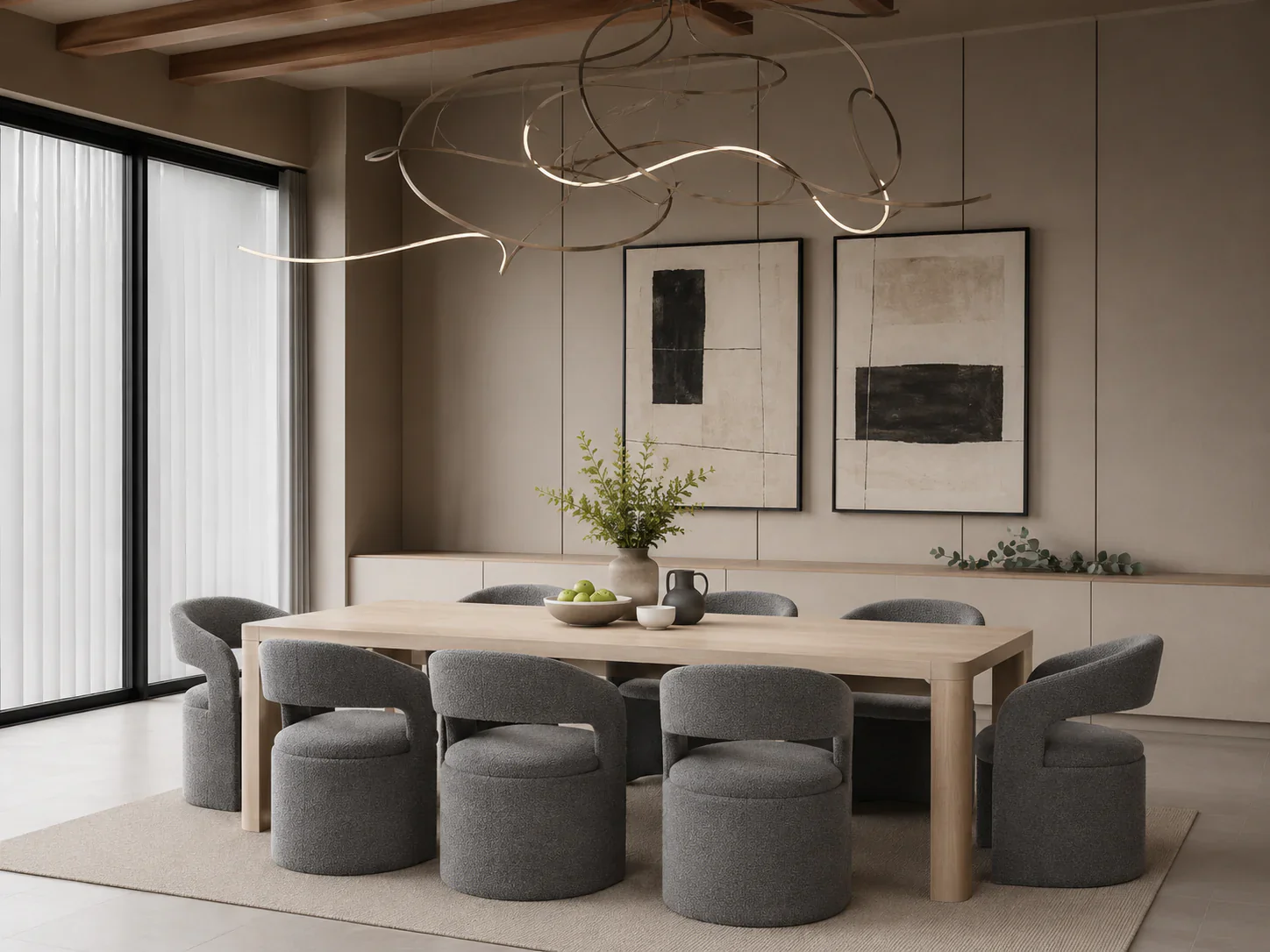 George West Whitewashed Oak Dining Table - Image 4