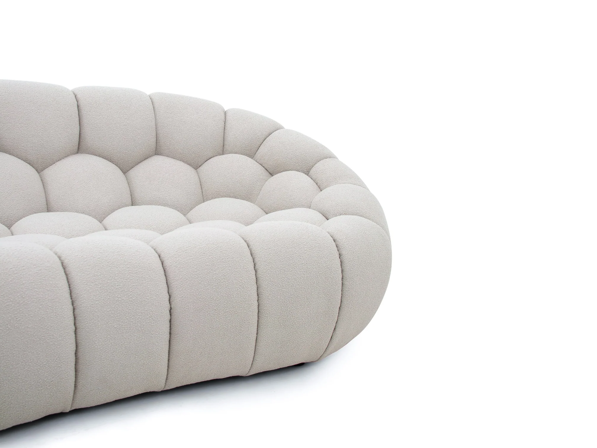Halo Modern Curved Beige Fabric Loveseat - Image 4