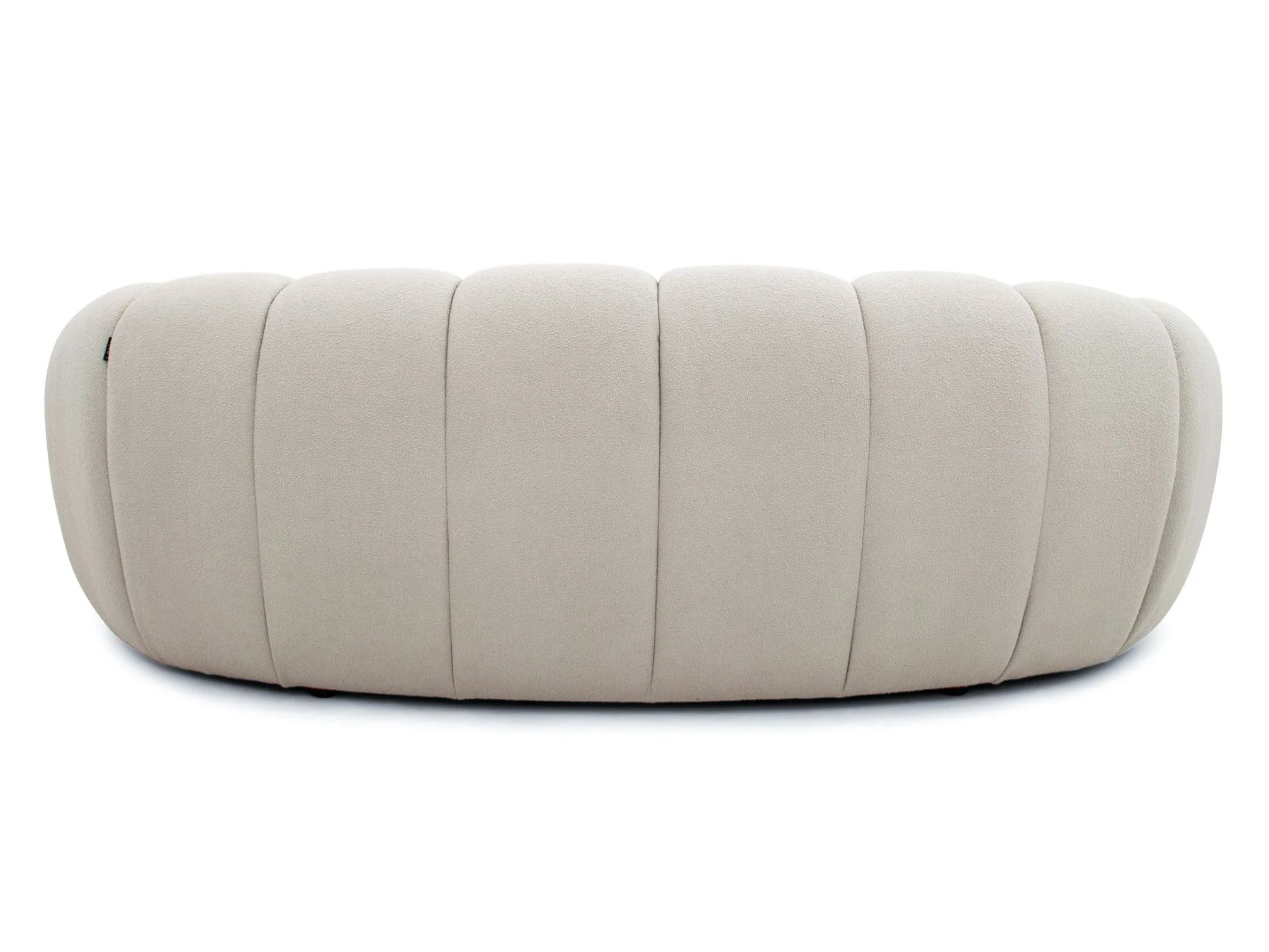 Halo Modern Curved Beige Fabric Loveseat - Image 5