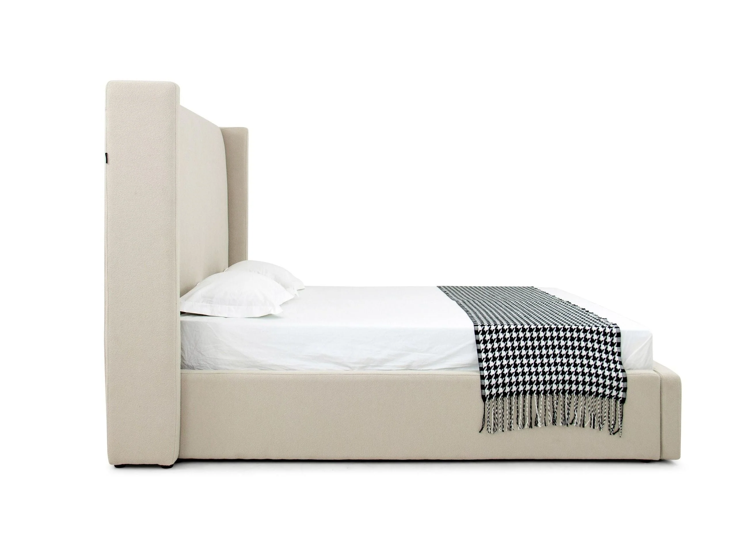 Hamilton Upholstered Beige Fabric Bed - Image 4
