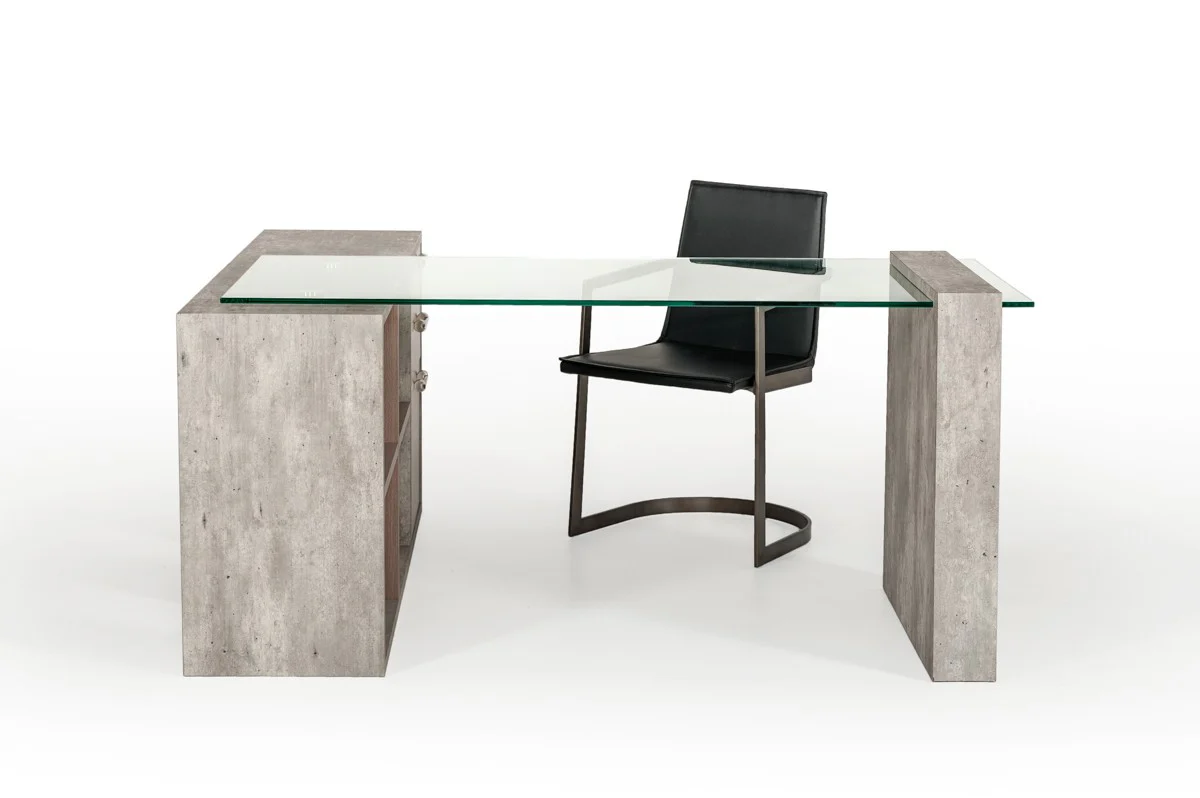 Harvard Glass And Concrete Reversible Desk - Image 5