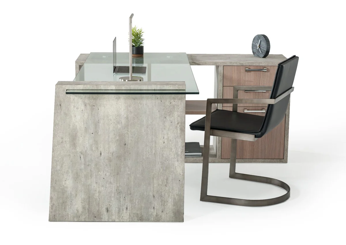 Harvard Glass And Concrete Reversible Desk - Image 6