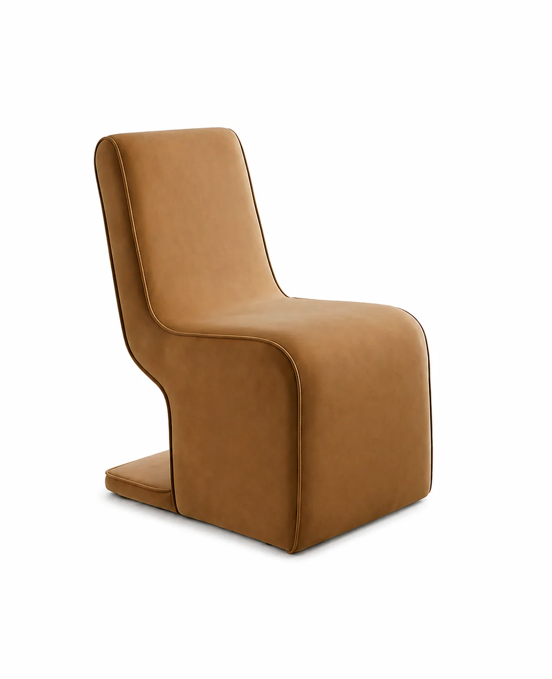 Helix Camel Velvet Dining Chair - Image 3