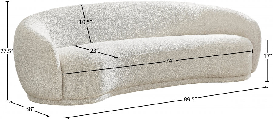 Hilda Boucle Fabric Sofa 89.5" - Image 8
