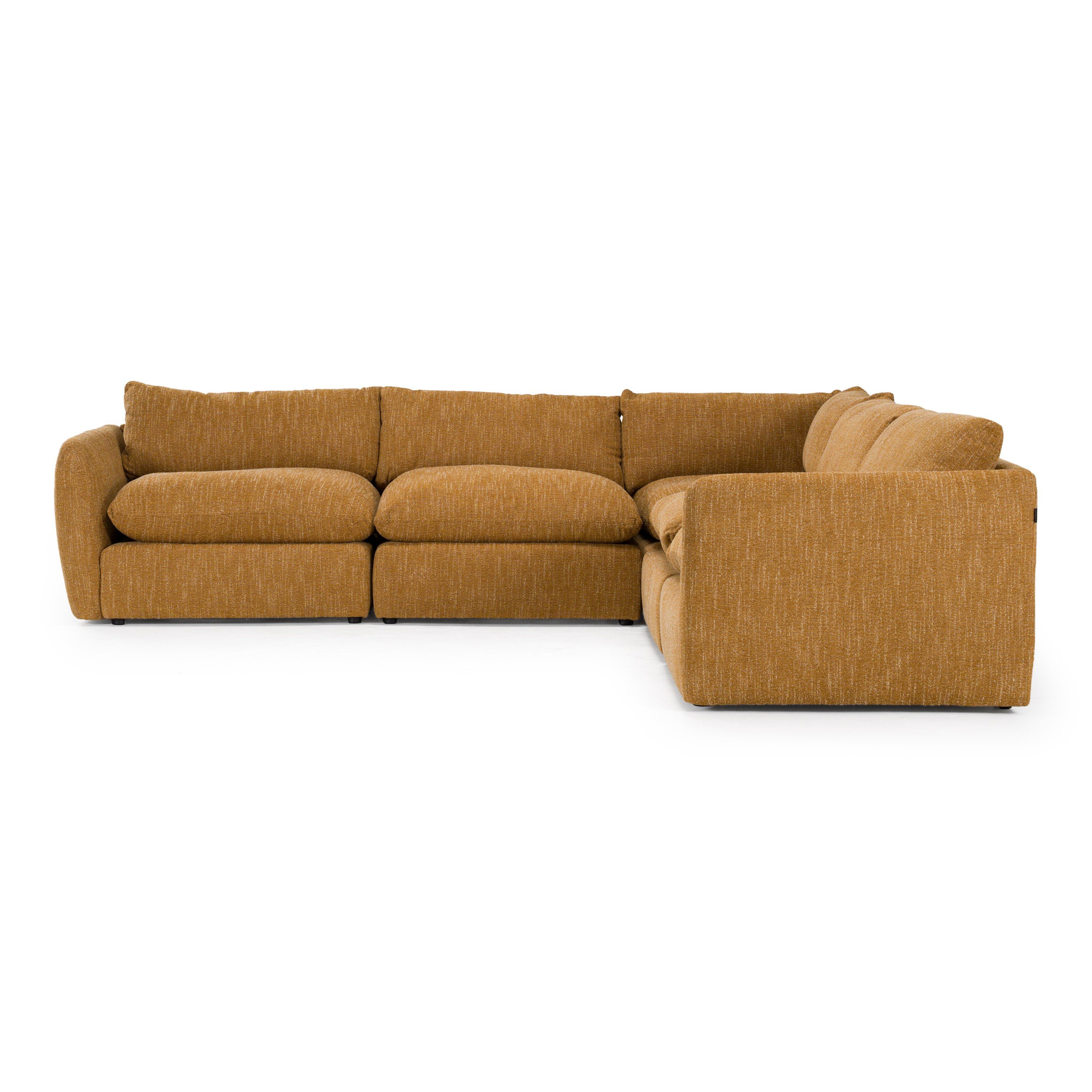 Kinsey Modern Mustard 5-Piece Fabric Modular Sectional Sofa - Image 2