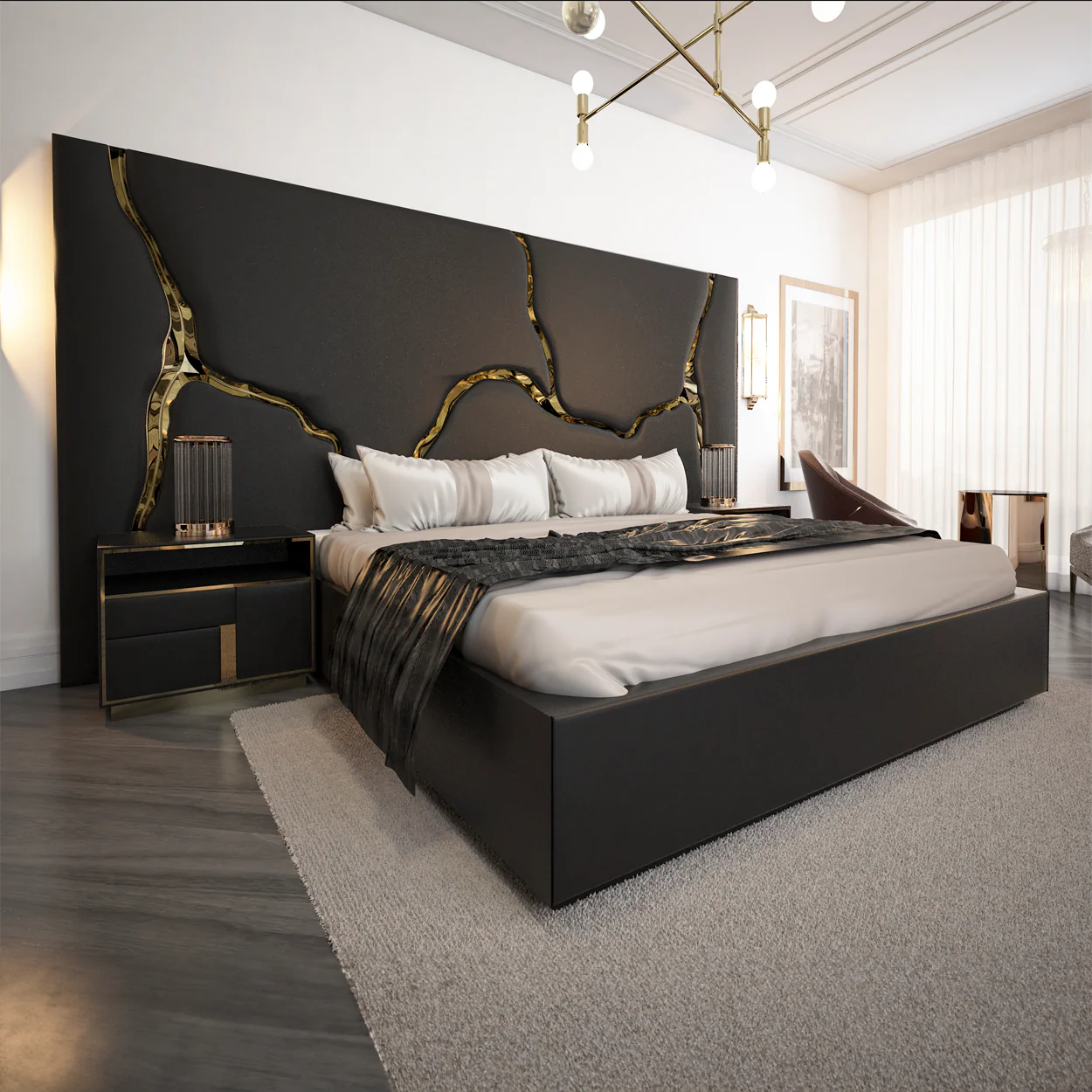 64" Lava Upholstery Bed - Image 3