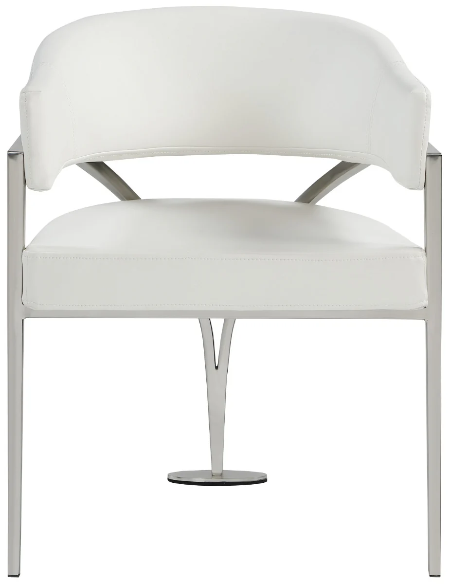 Lenox Cream Faux Leather Dining Chair - Set Of 2 Silver - Image 4