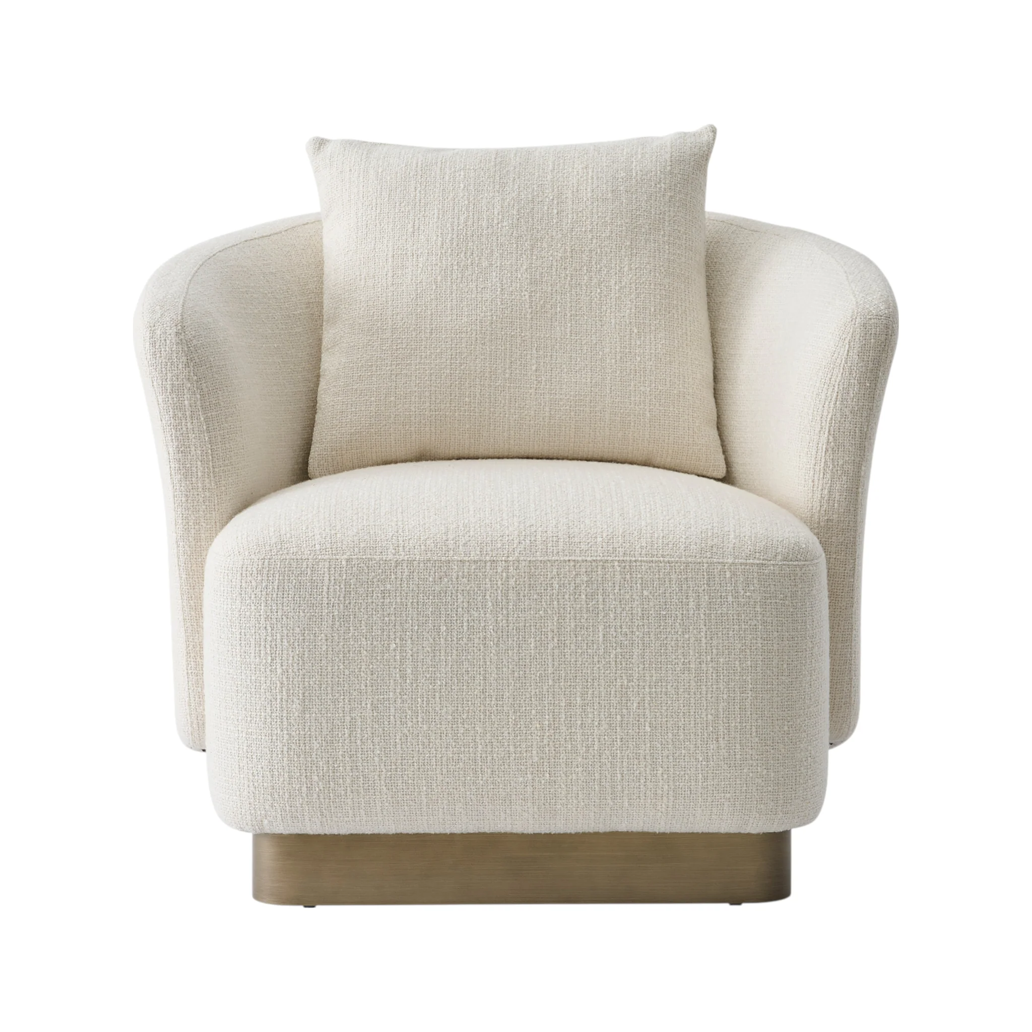 Lucente Accent Chair – Ivory Oatmeal Performance Linen & Brushed Brass