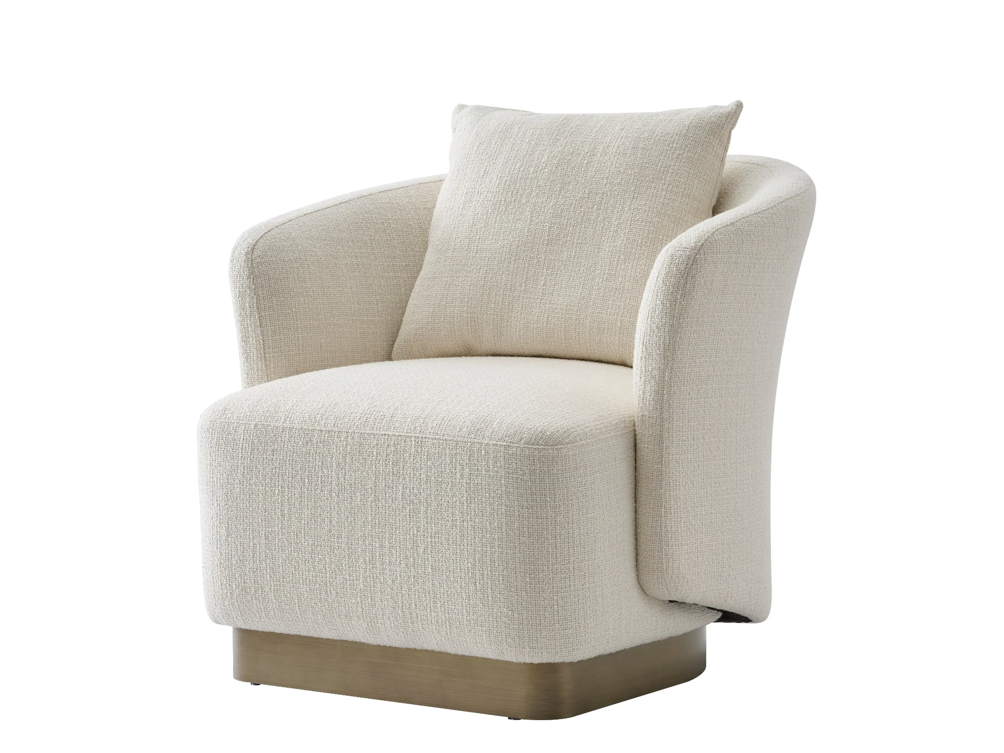 Lucente Accent Chair – Ivory Oatmeal Performance Linen & Brushed Brass - Image 6