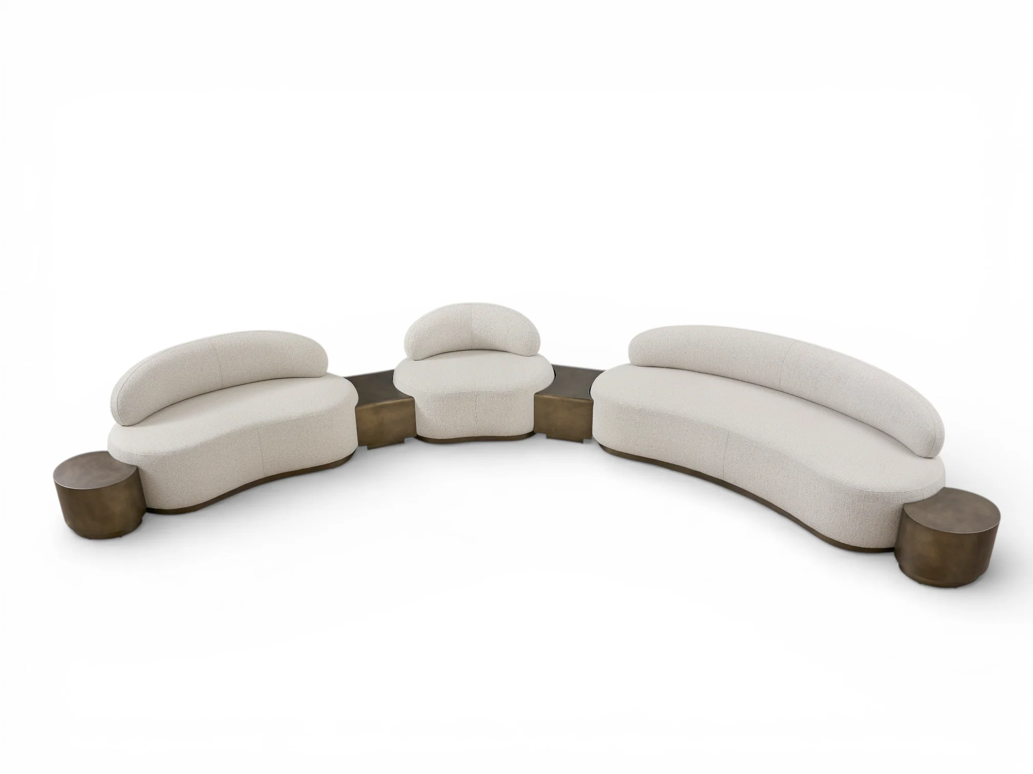 Lunaform Accent Chair – Ivory Bouclé & Brushed Brass - Image 6