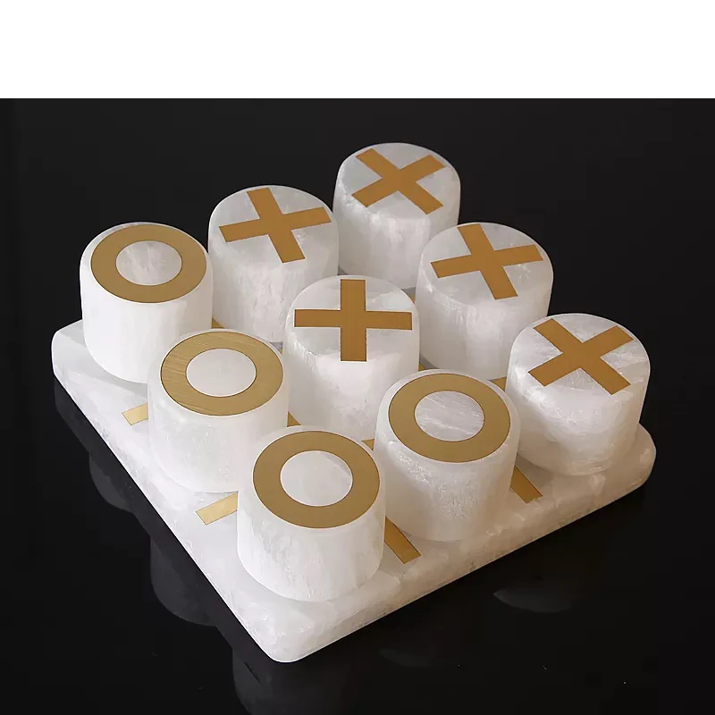 Luxury Gold X And Os Tic Tac Toe Game Natural Stone - Image 3