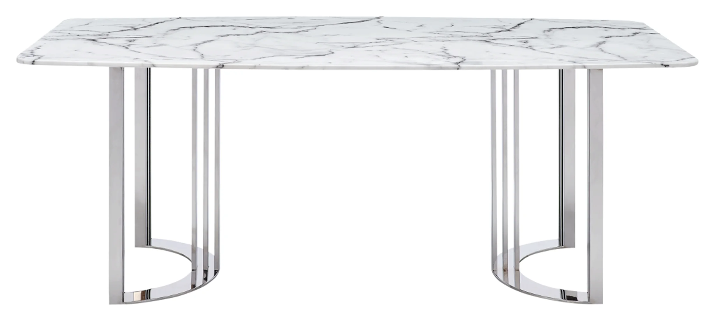 Maisonet Chrome Marble Dining Table - Image 3