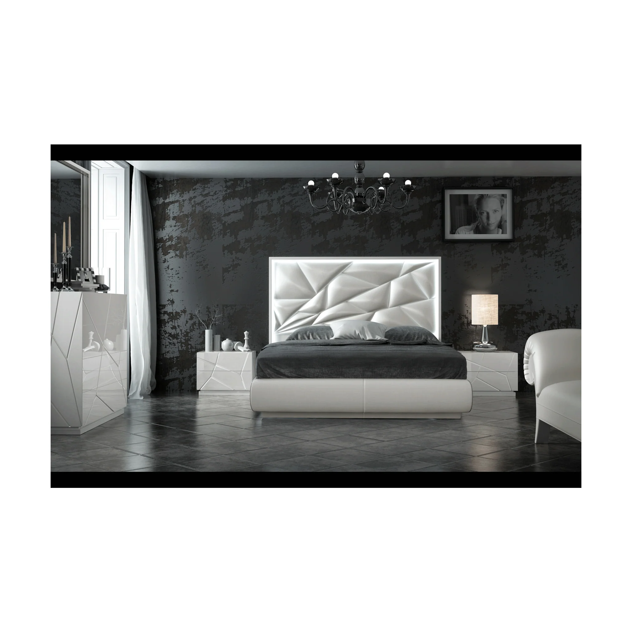 Mikonos Led Panel Bed