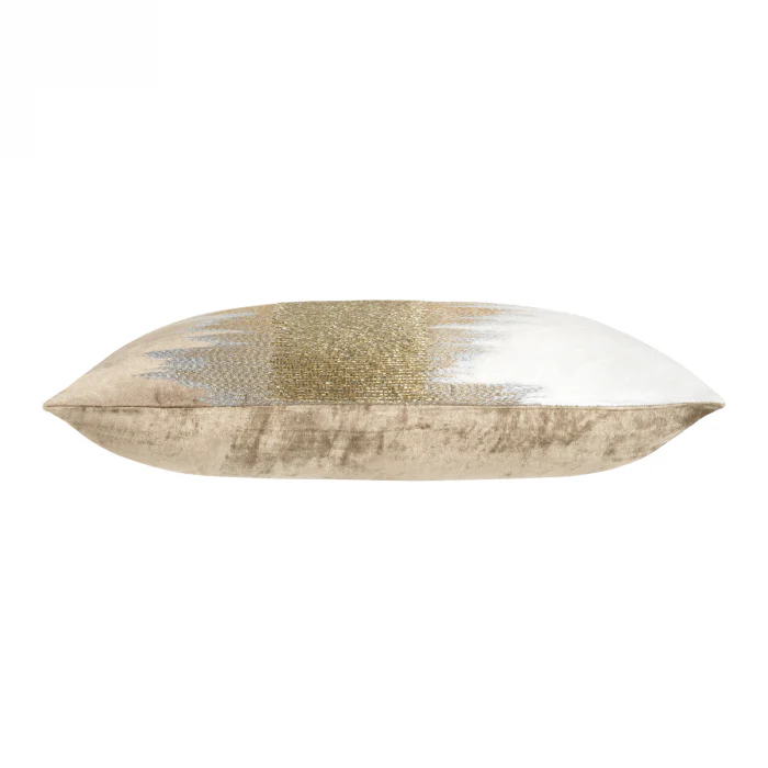 Mira Pillow, Ivory Beige Velvet - Image 3