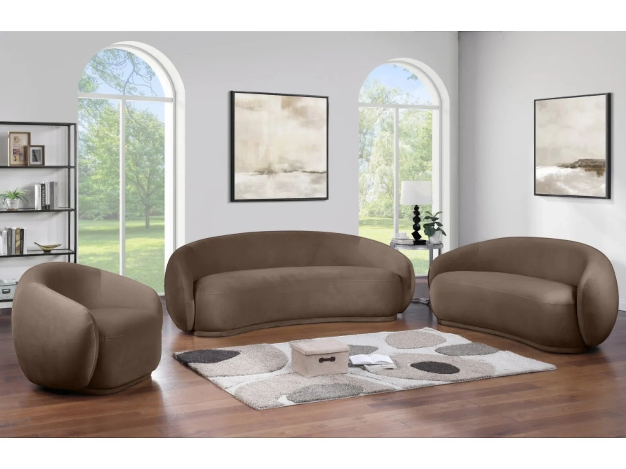 Mirage 77" Velvet Upholstered Fabric Loveseat - Image 68