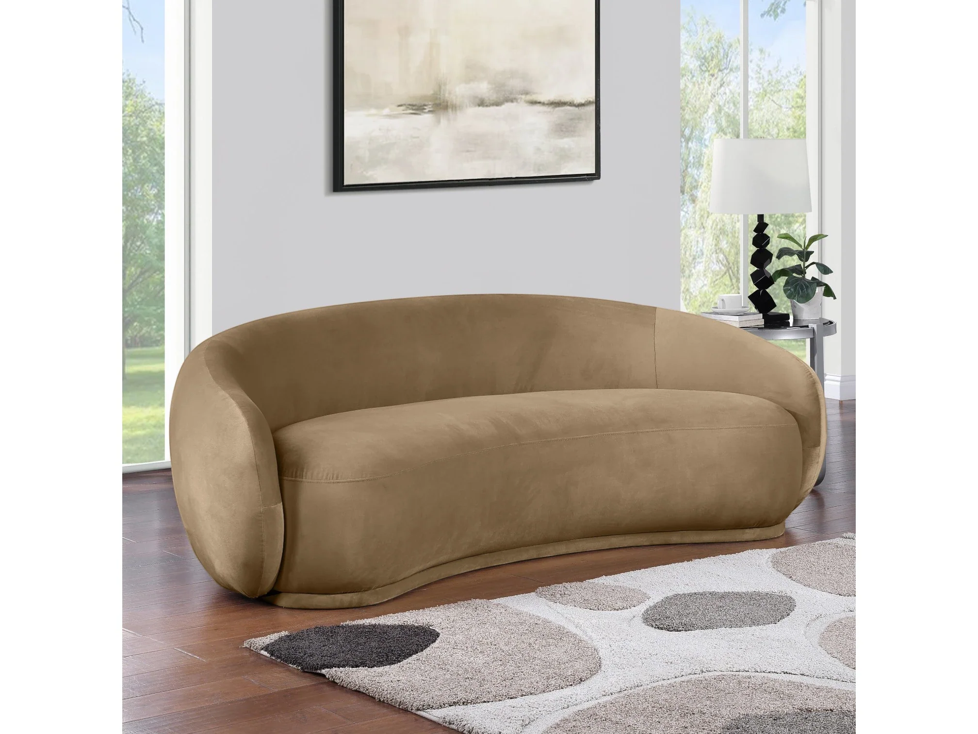 Mirage 77" Velvet Upholstered Fabric Loveseat - Image 85