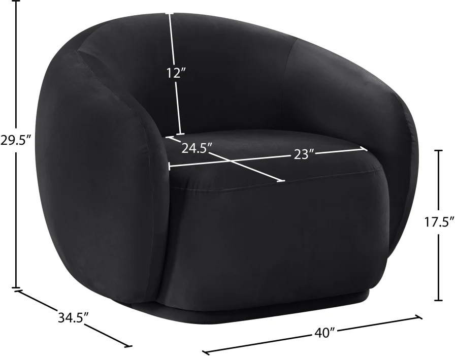 Mirage Velvet Upholstered Fabric Accent Chair - Image 5