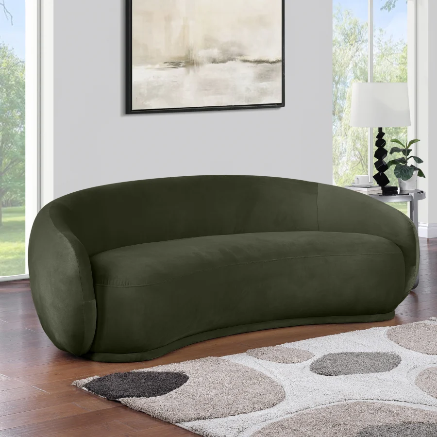 Mirage 95" Velvet Upholstered Fabric Sofa - Image 56