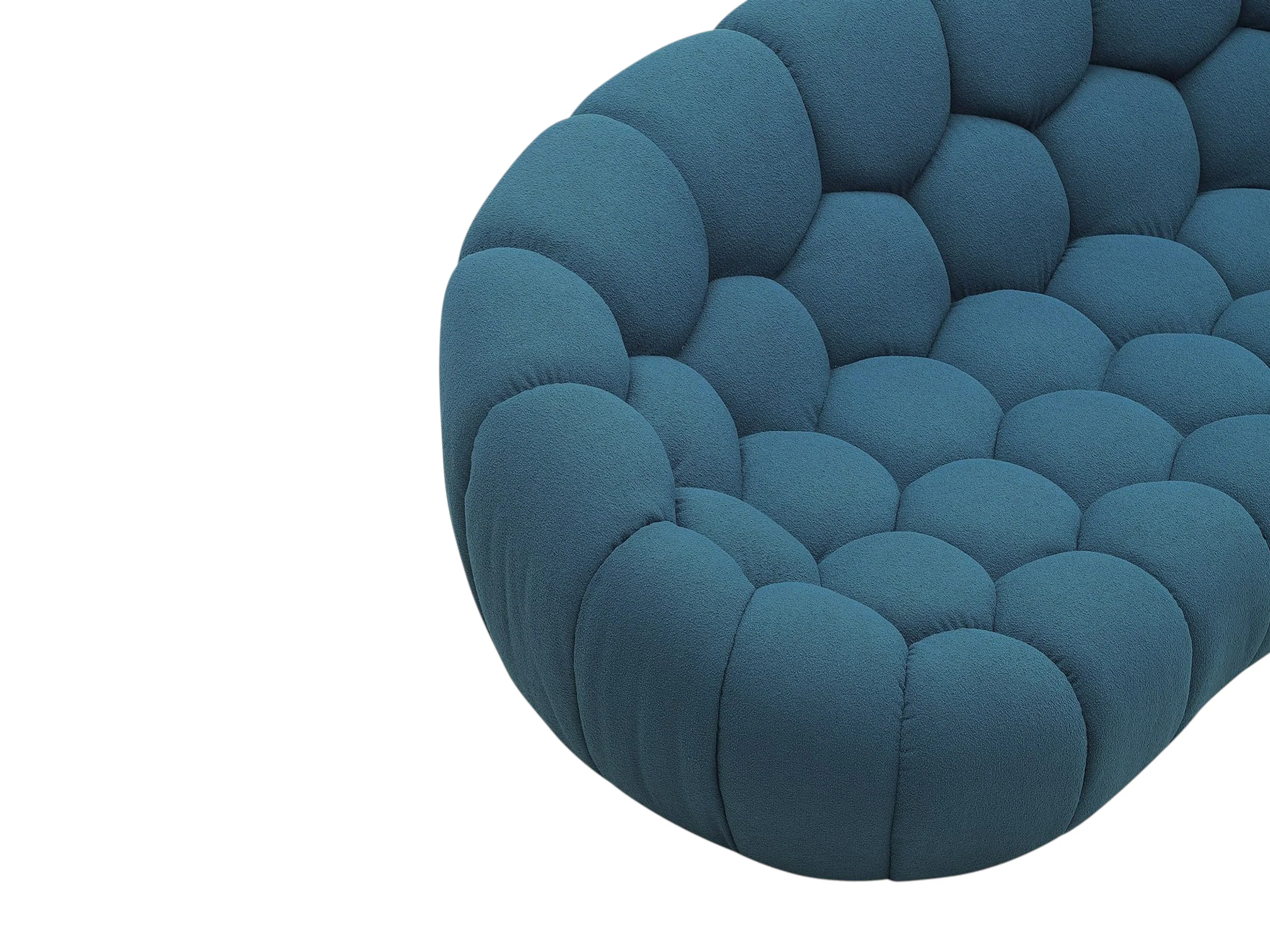Modern Halo Dark Teal Curved Sectional Sofa - Image 7
