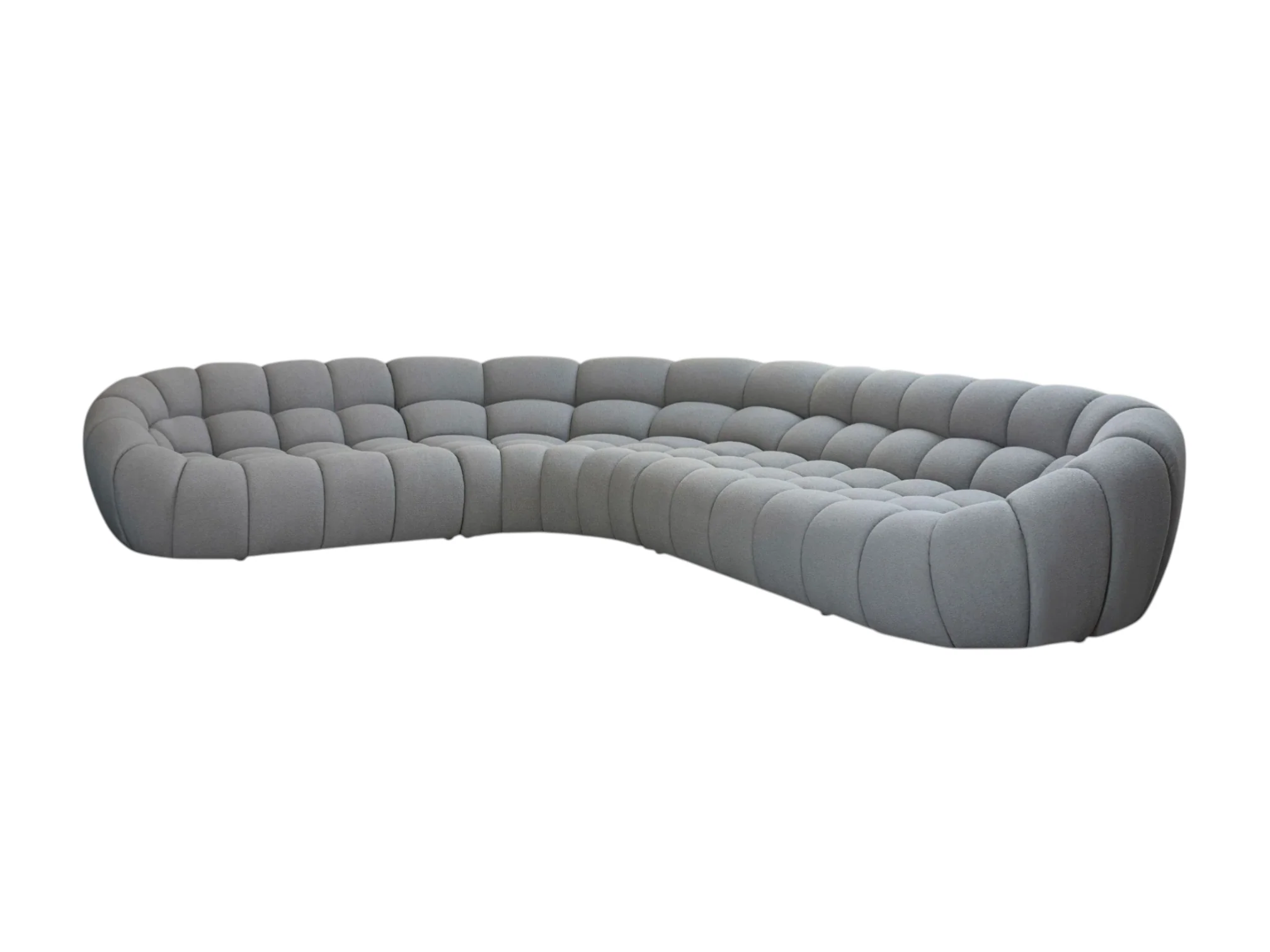 Modern Halo Grey Curved Sectional Sofa - Image 2