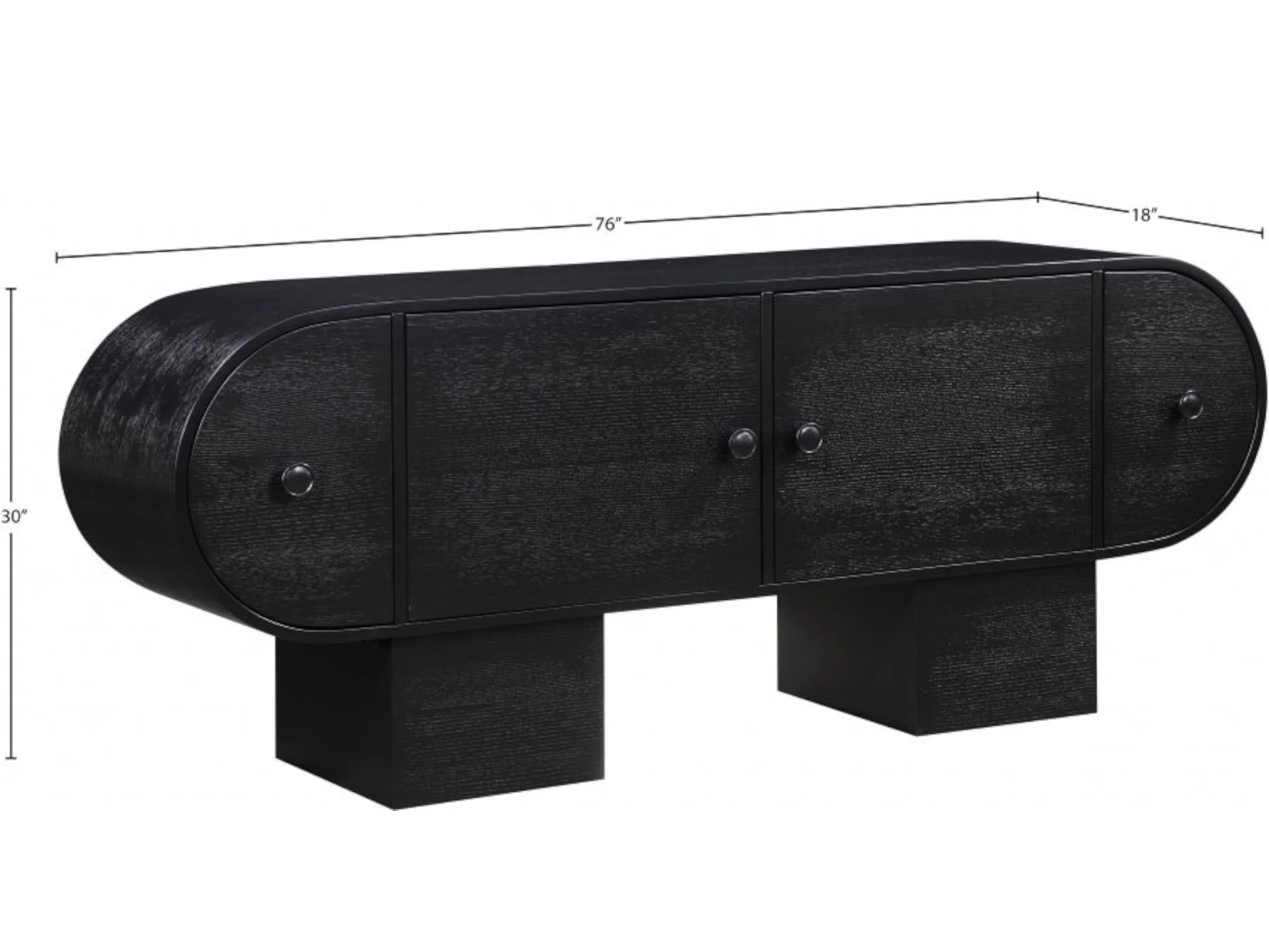 Monroe Oak Veneer Art Deco Sideboard Buffet Cabinet - Image 3