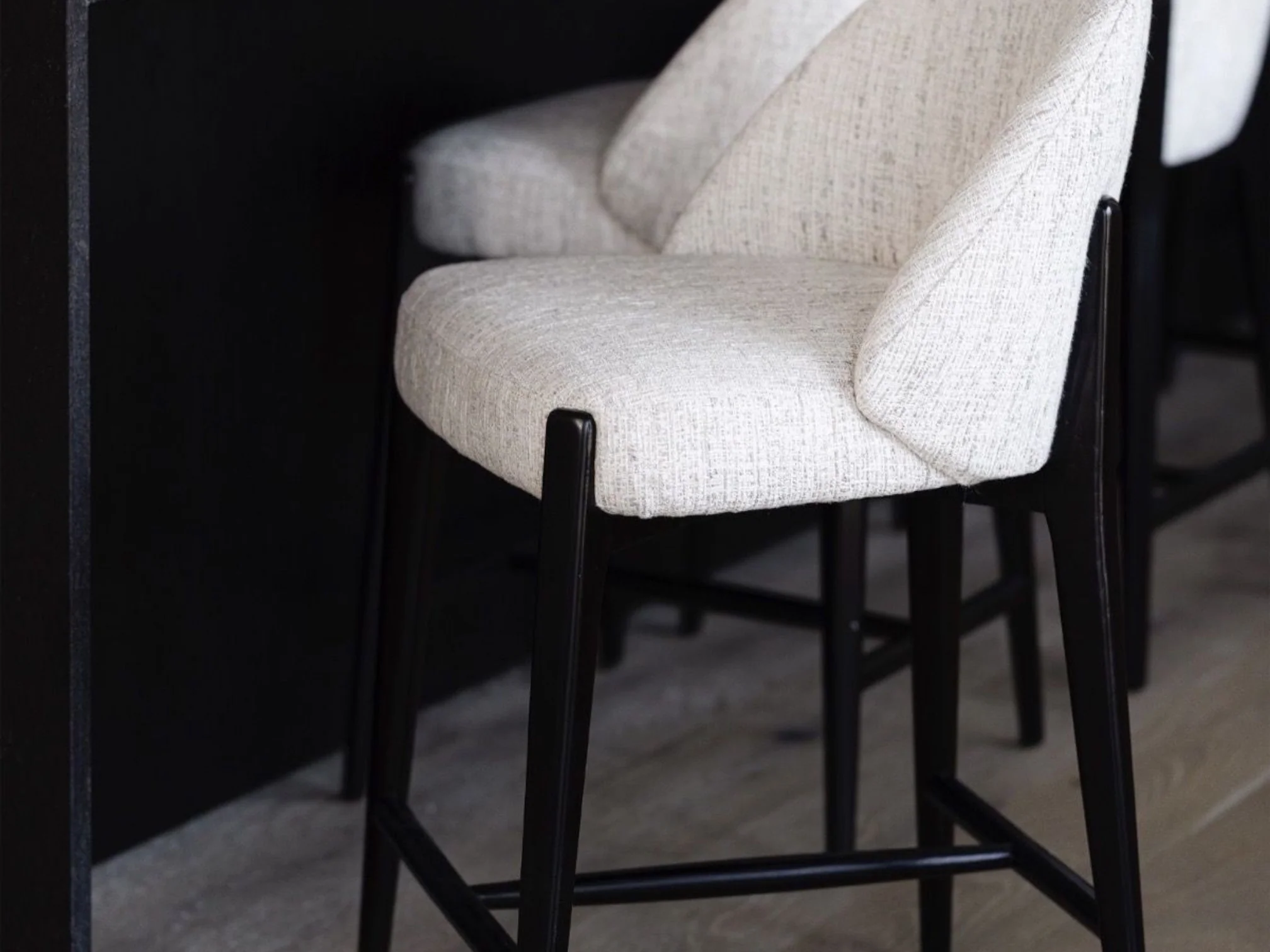 Noble Curve Counter Stool – Black Ash & Beach Heather Upholstery - Image 9