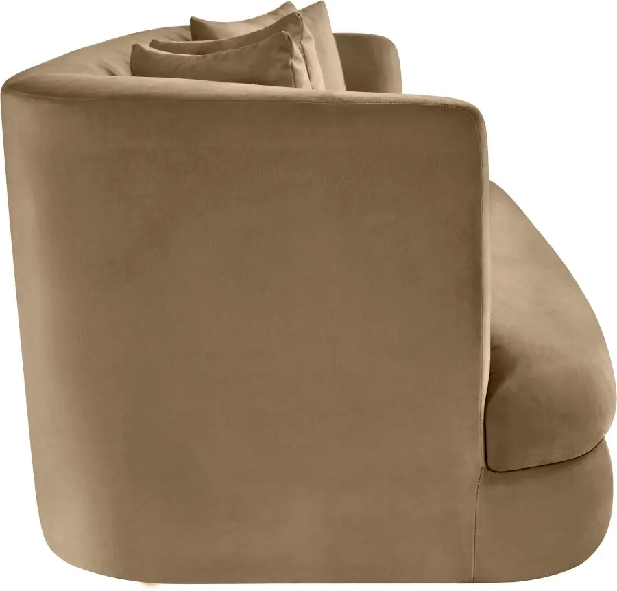 Oasis 93.5" Beige Velvet Upholstered Sofa - Image 7