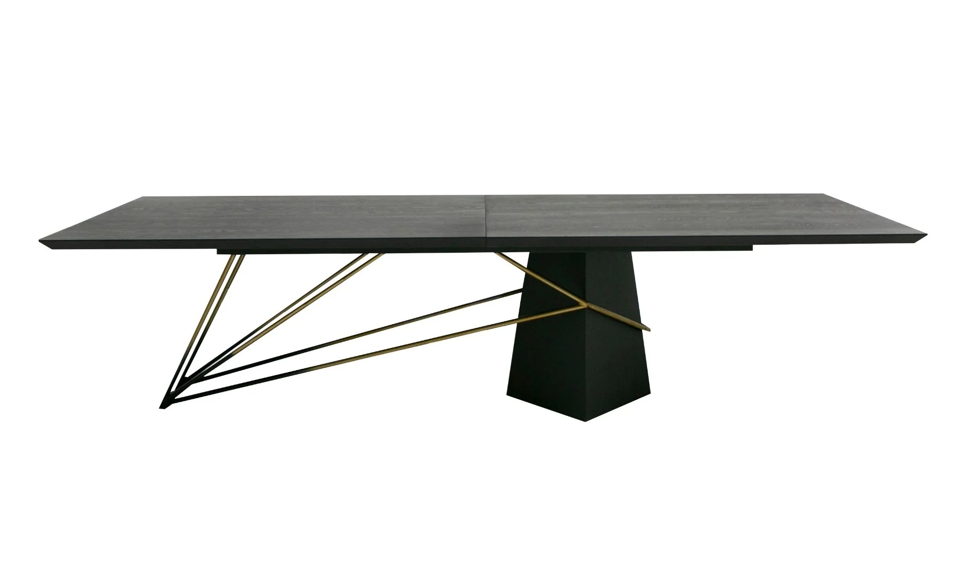 126" Obssedia - Glam Black Ash + Stainless Steel Dining Table - Image 4