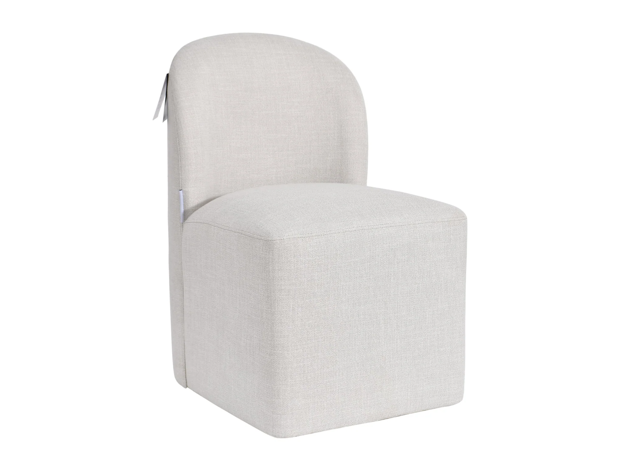 Ophira Beige Upholstered Fabric Dining Chair With Casters - Image 3