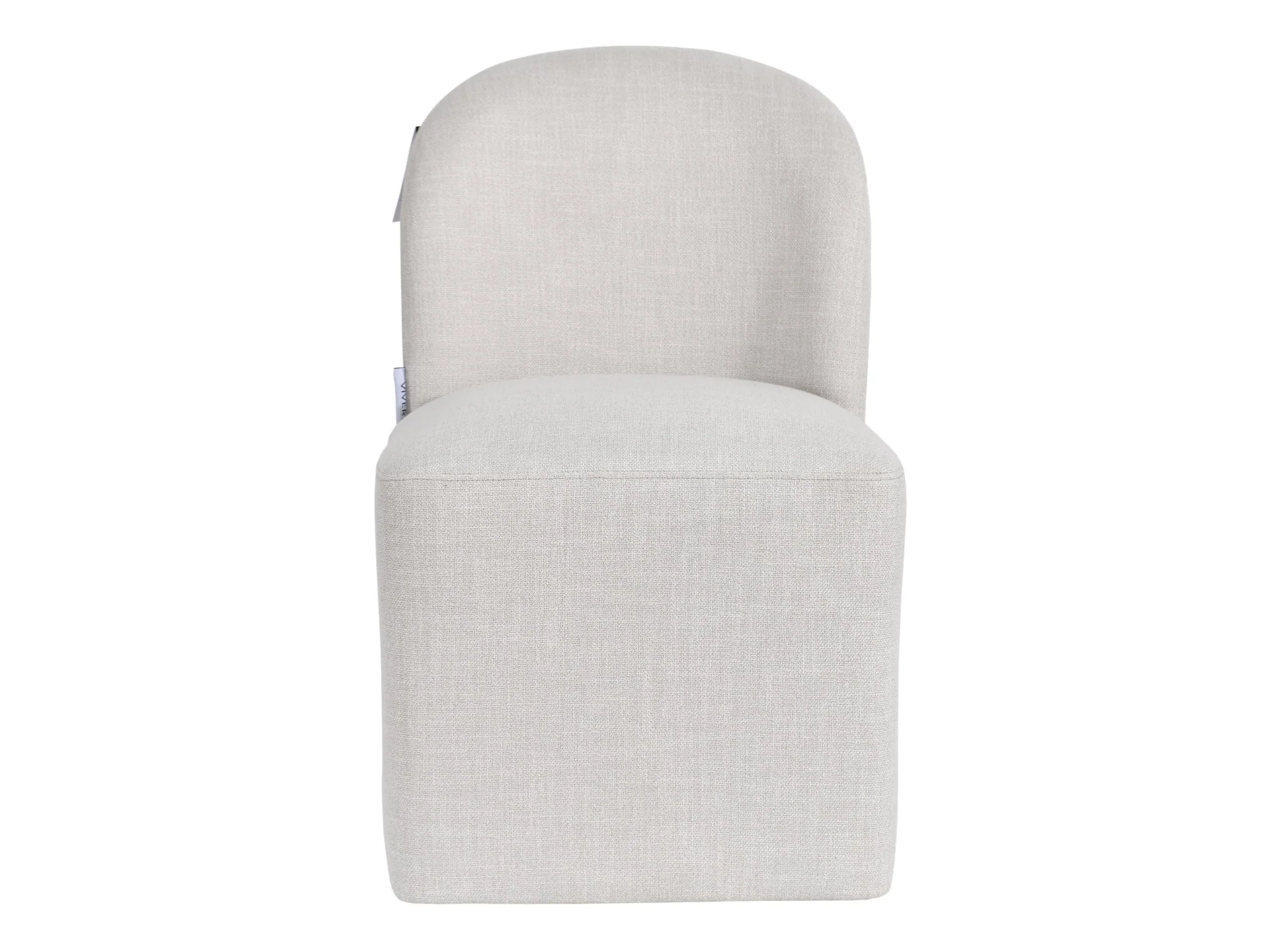 Ophira Beige Upholstered Fabric Dining Chair With Casters - Image 5