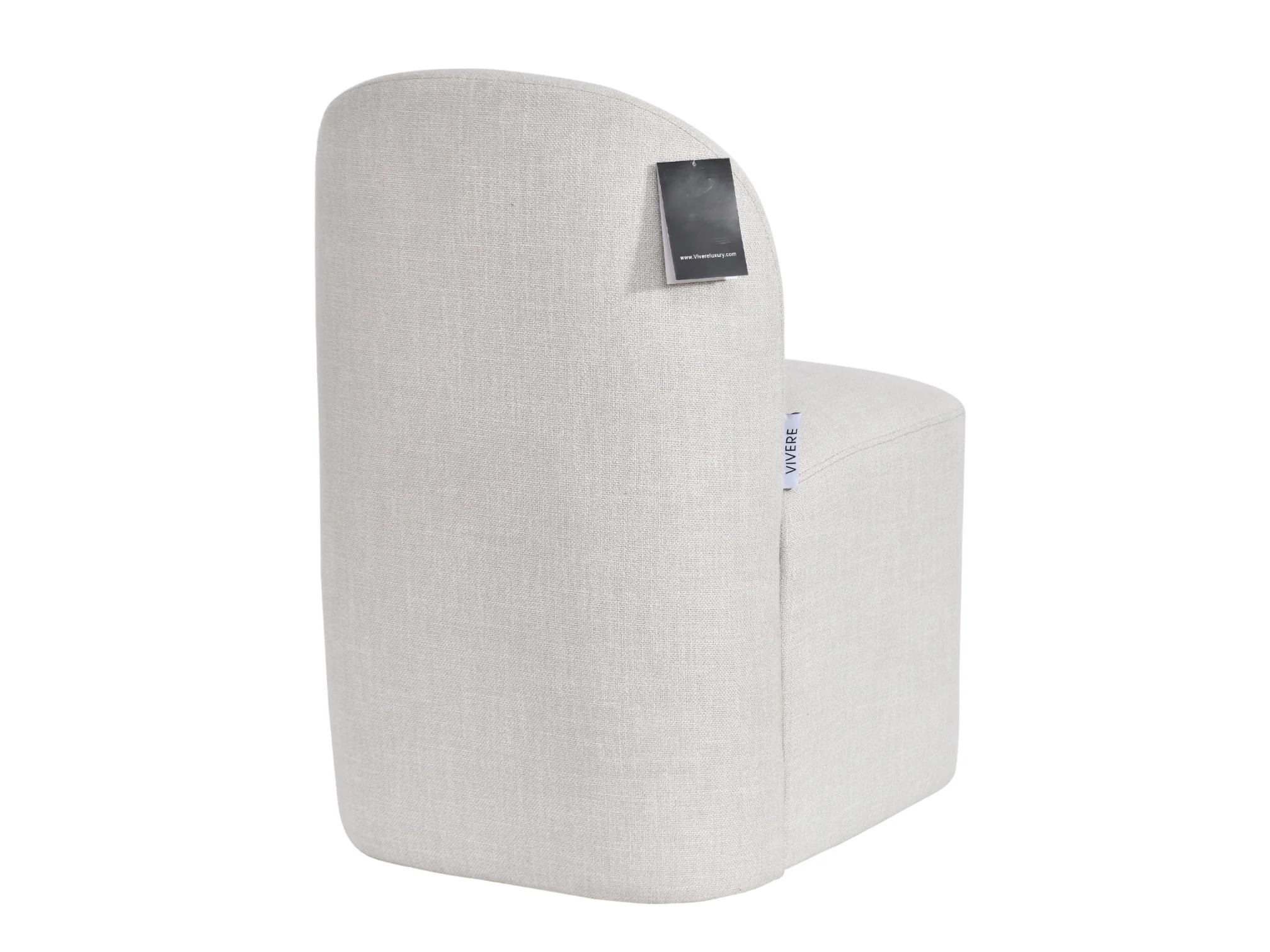 Ophira Beige Upholstered Fabric Dining Chair With Casters - Image 9