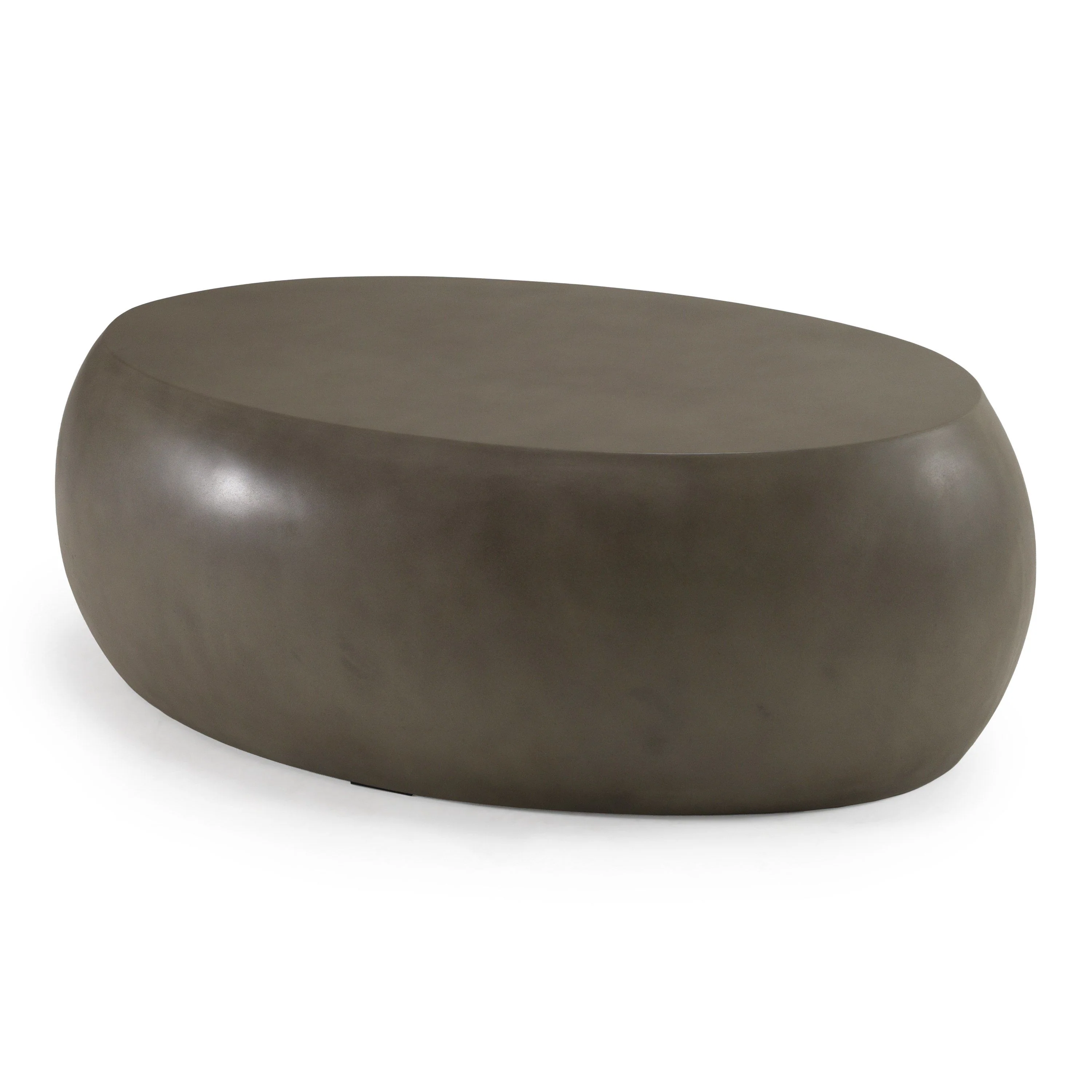 Ostra Modern Grey Concrete Oval Coffee Table - Image 4