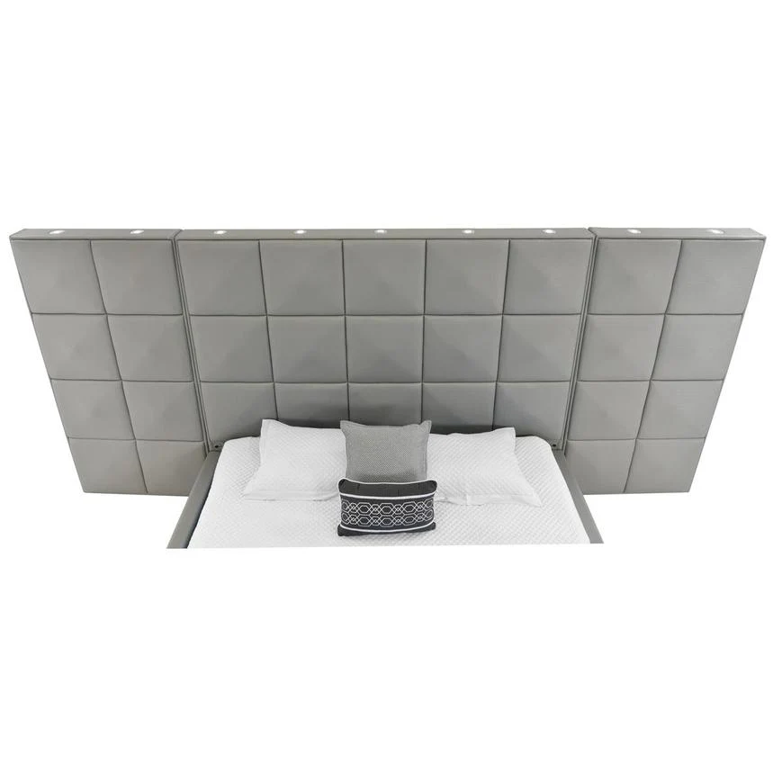 Oxford Suite Gray King Platform Panel Bed - Image 4