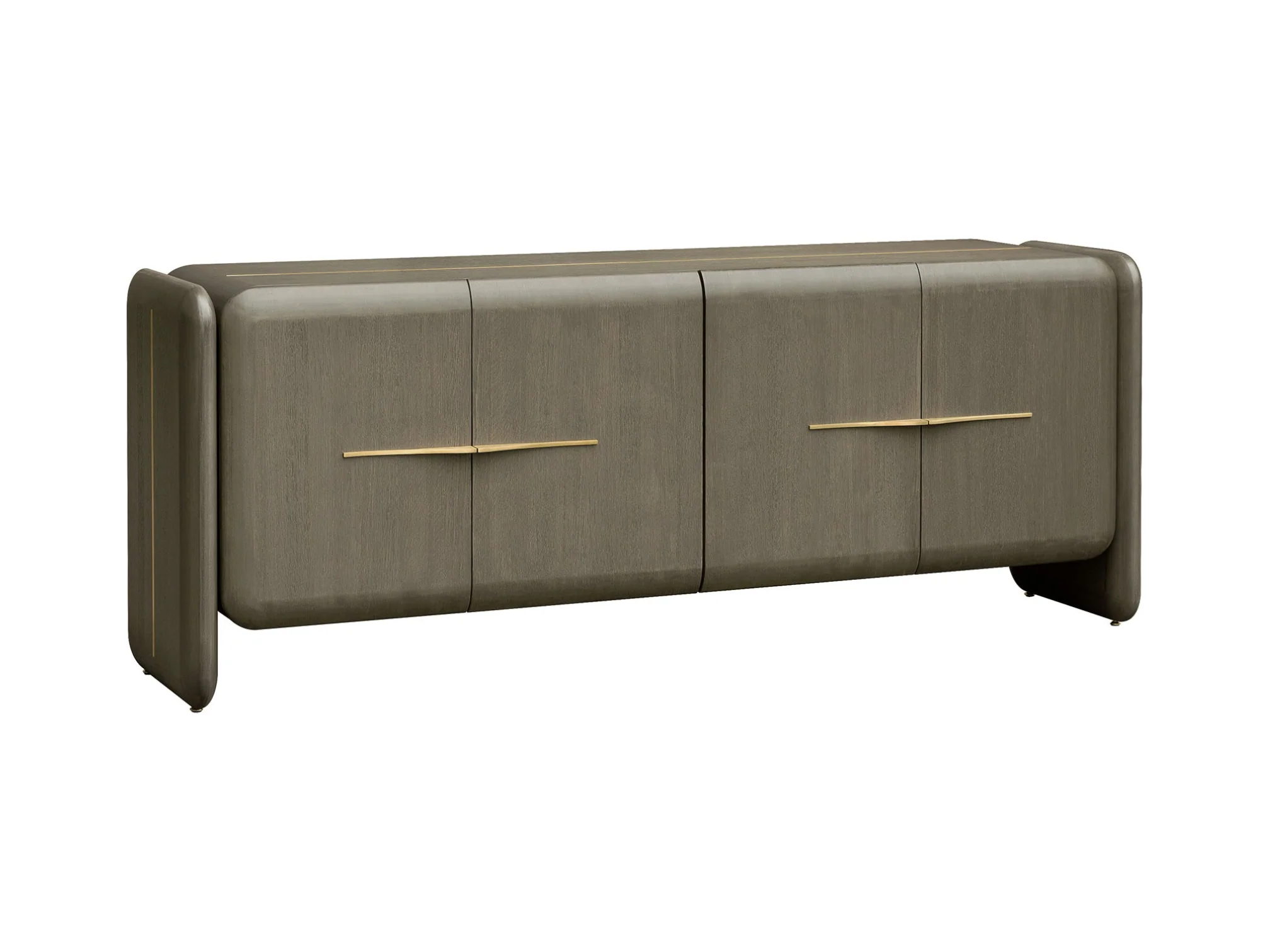Pebble Cave Ash Oak 4 Door Sideboard and Mirror - Image 6