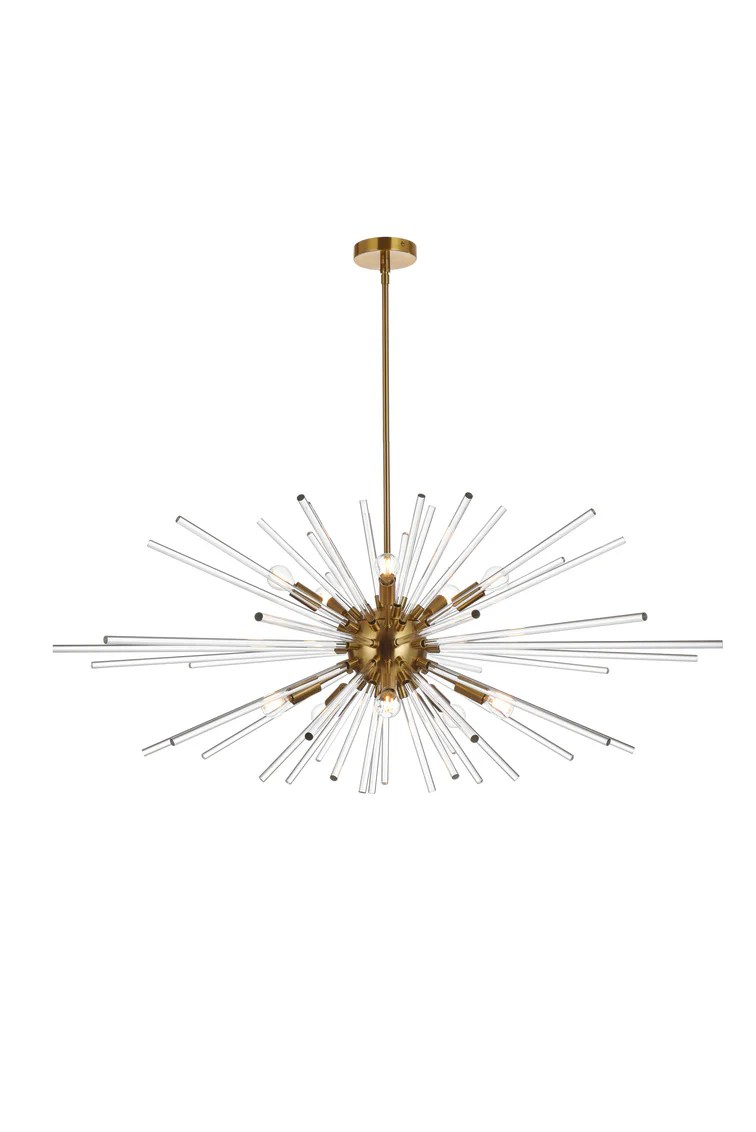 Porto 10 Light 42" Wide Crystal Sputnik Chandelier With Clear Royal Cut Crystals Gold - Image 2