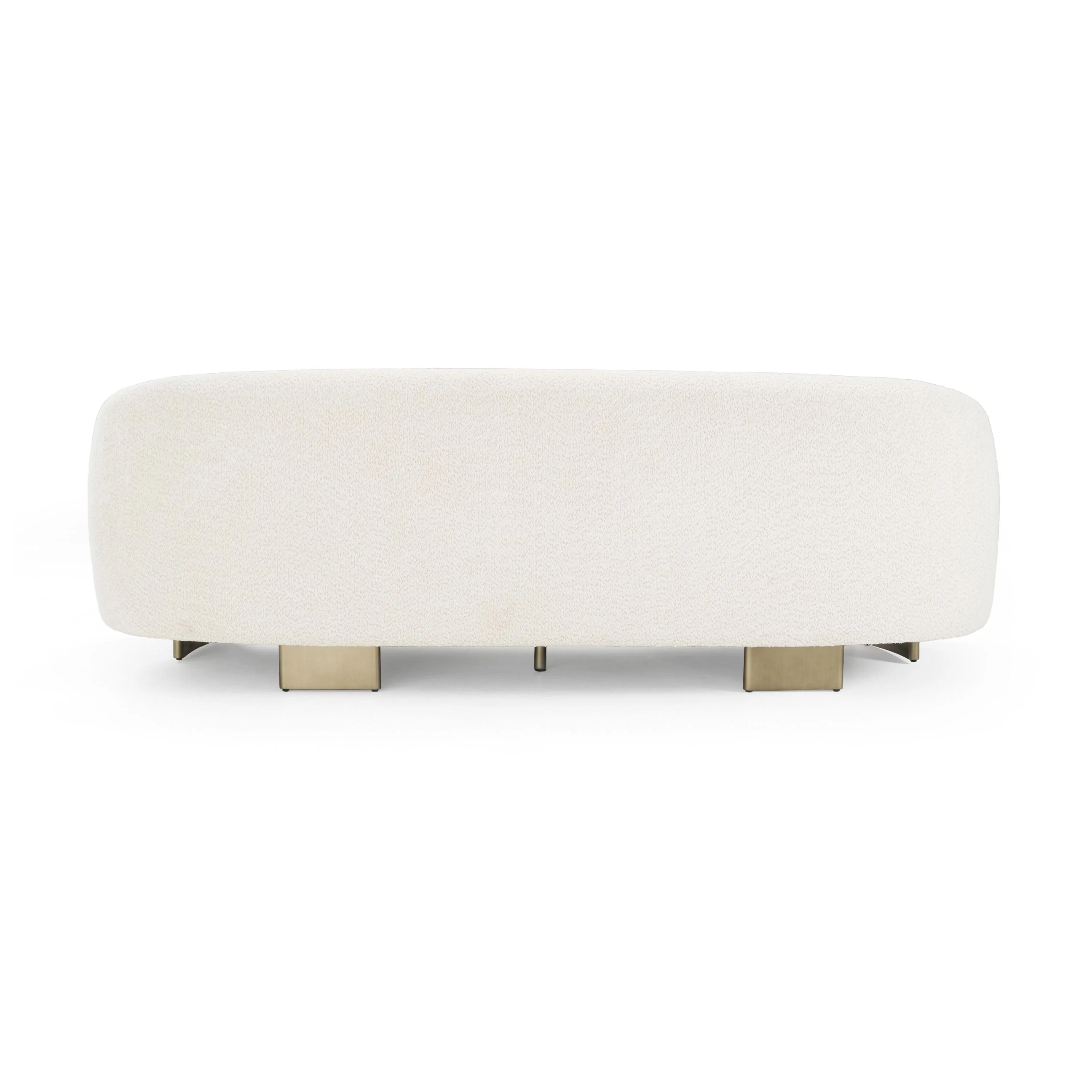 Realm Modern Beige Fabric + Antique Brass Sofa - Image 5