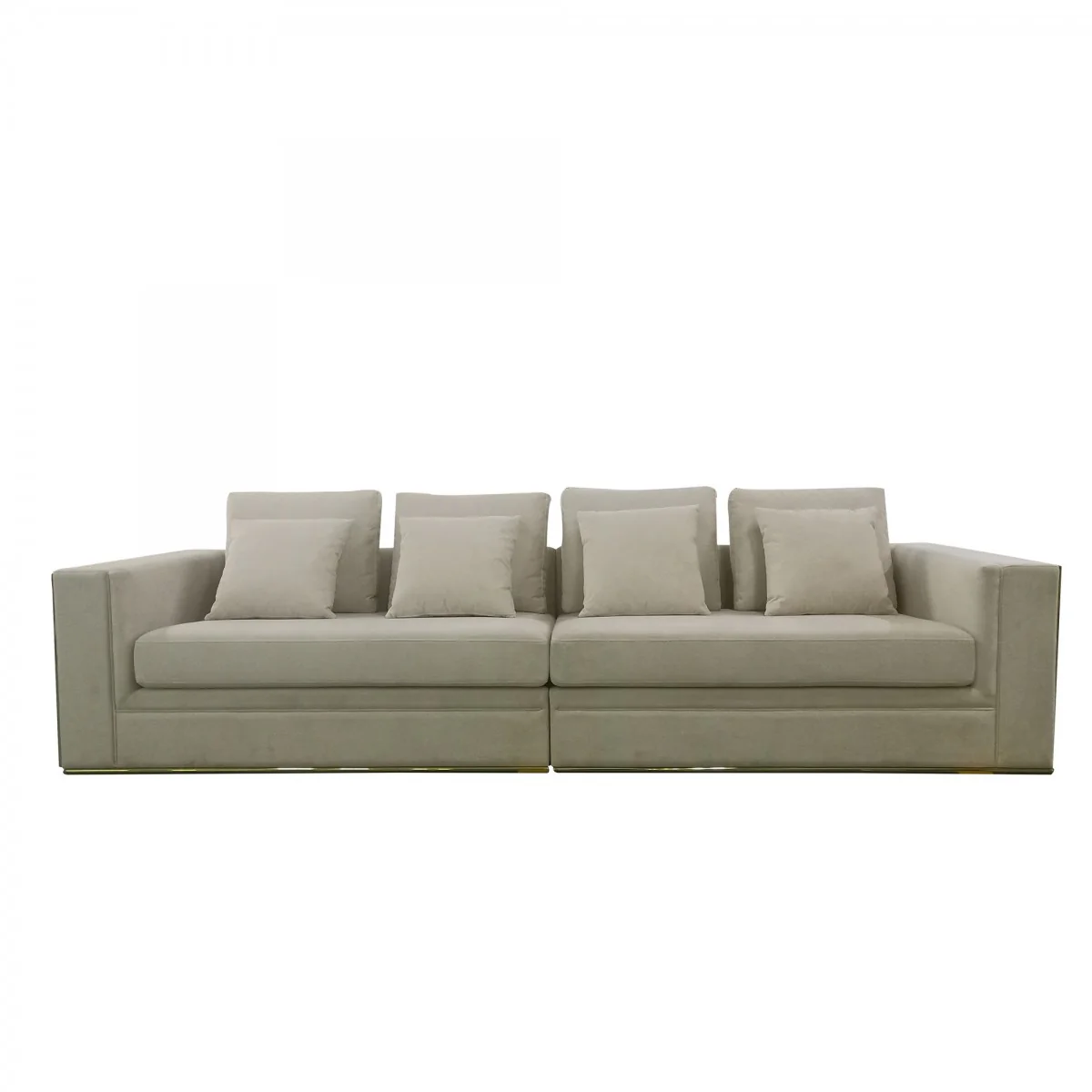 Rio Velvet Glam Beige And Gold Fabric Sofa - Image 2