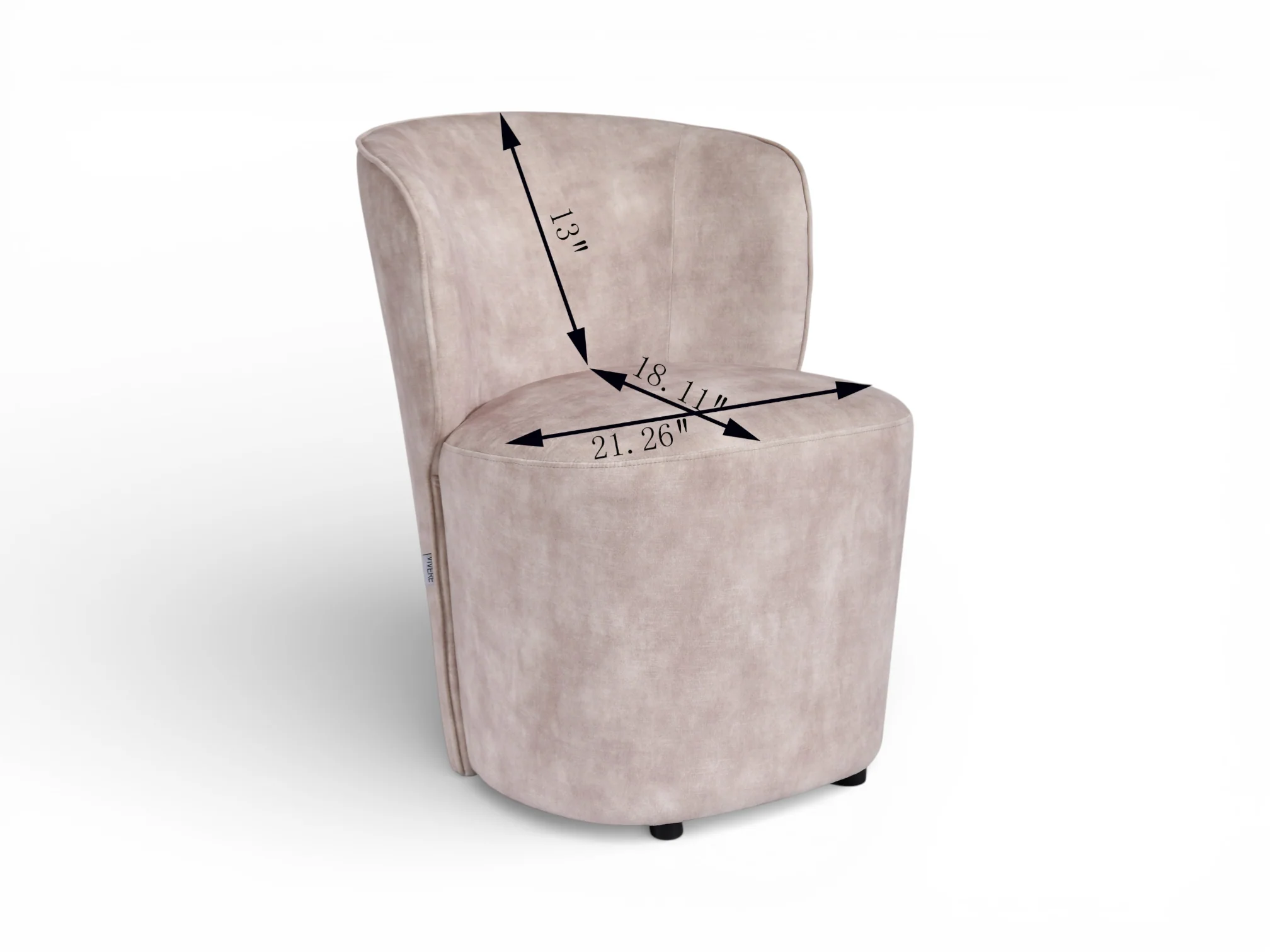 Riva Desert Rose Performance Plush Fabric Dining Chair - Image 6
