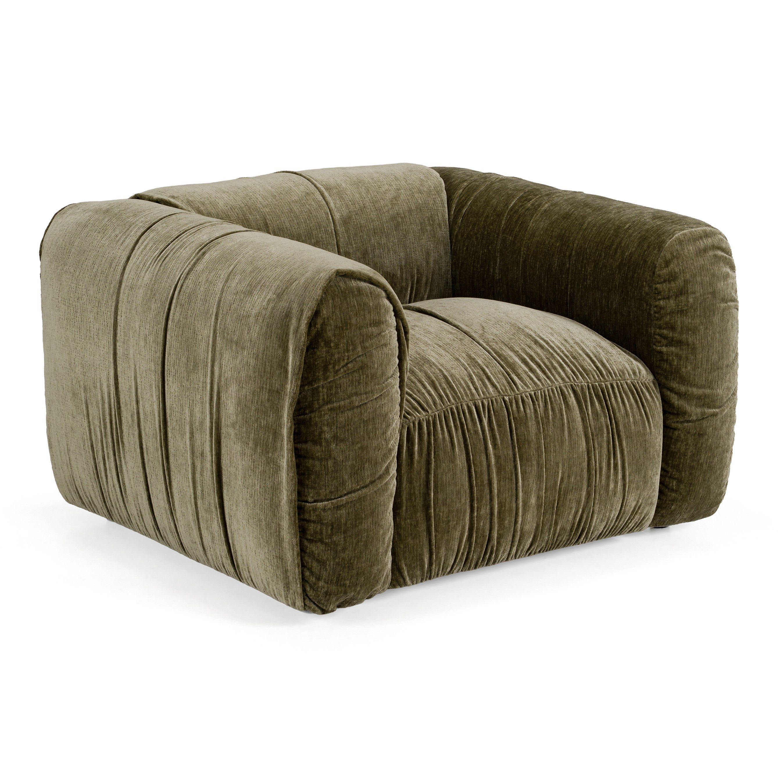 Rivani Olive Green Fabric Lounge Chair - Image 5