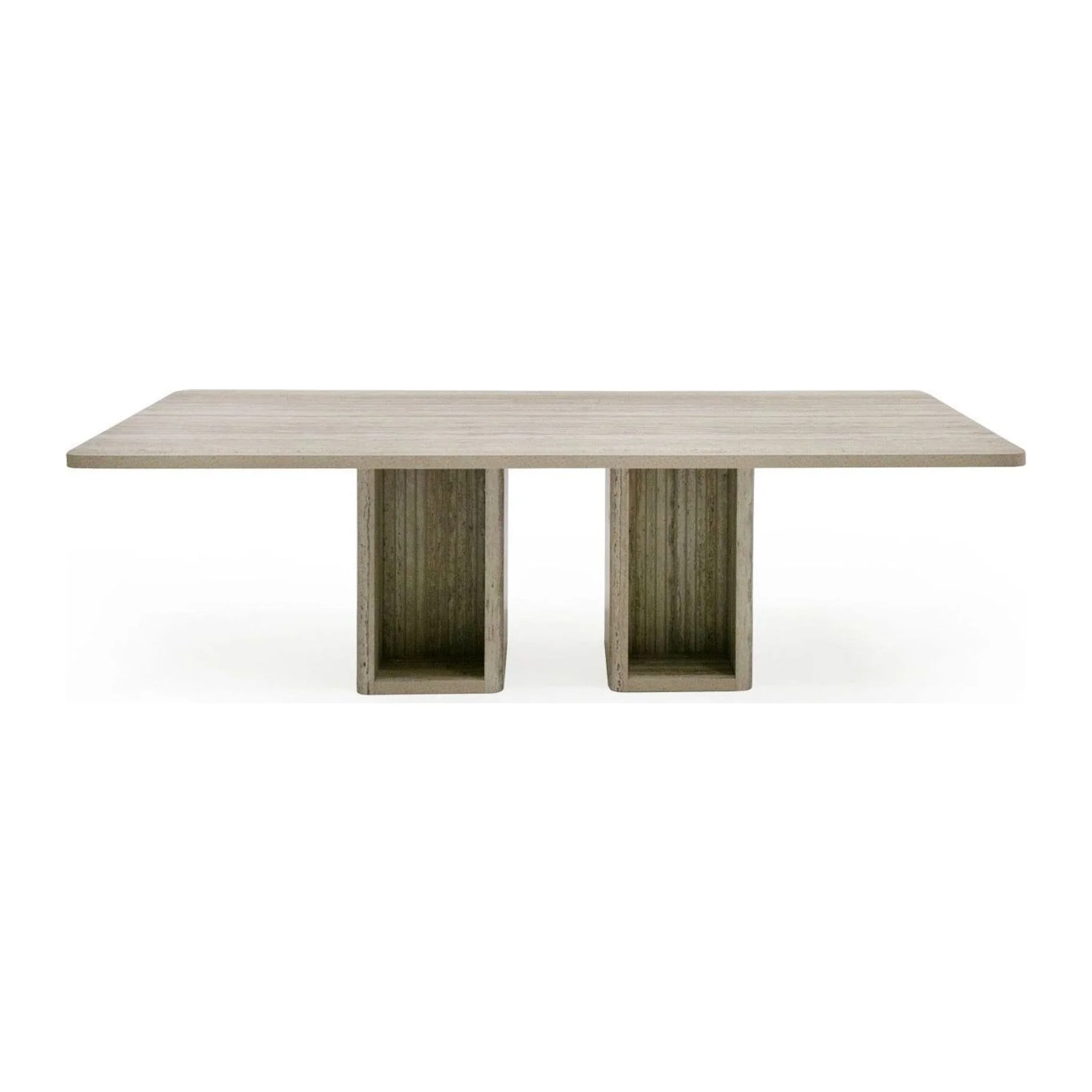 Roma - Modern Travertine Rectangular Dining Table