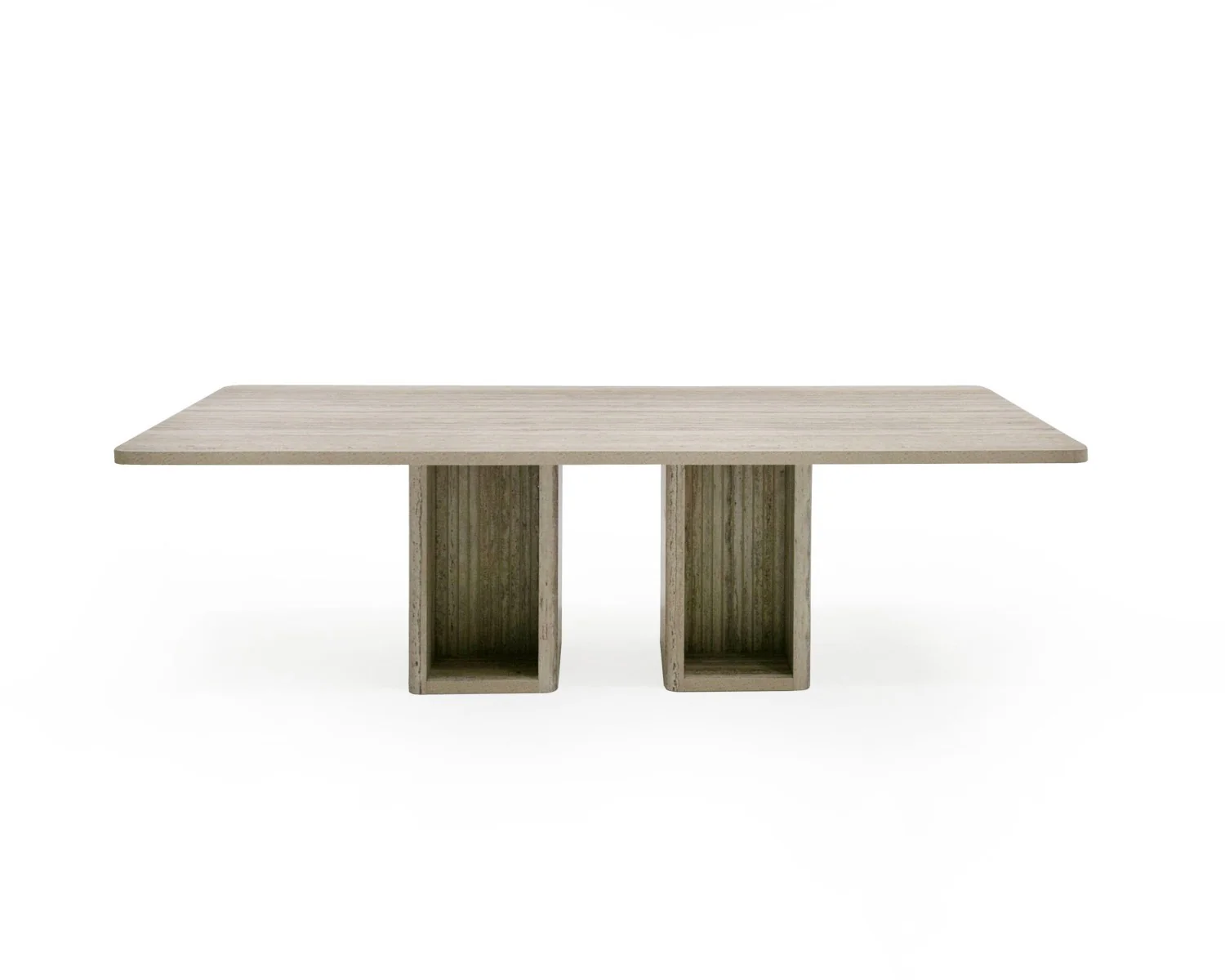 Roma - Modern Travertine Rectangular Dining Table - Image 2