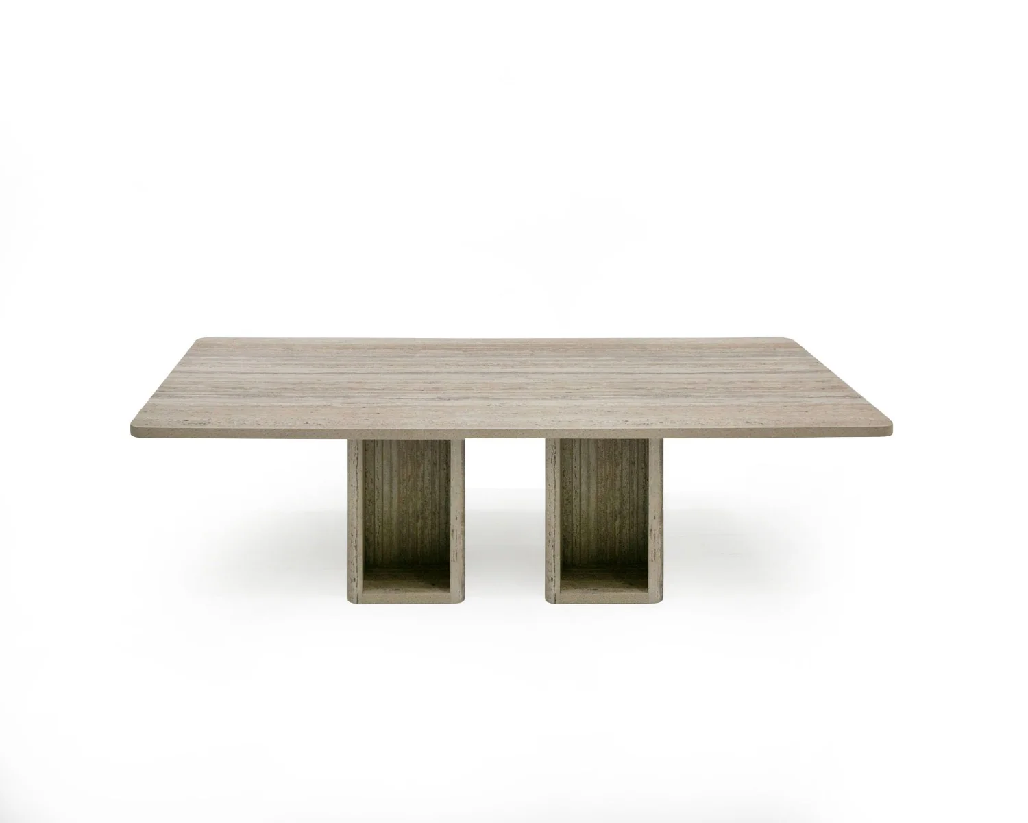 Roma - Modern Travertine Rectangular Dining Table - Image 3