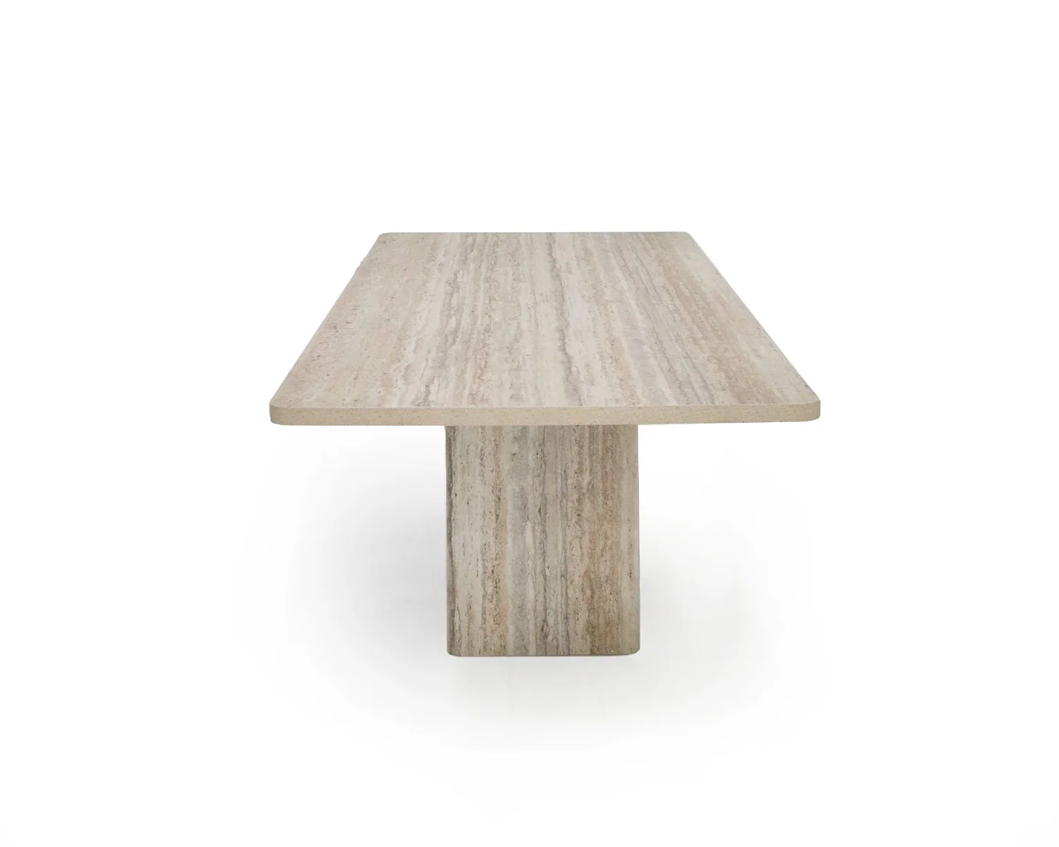 Roma - Modern Travertine Rectangular Dining Table - Image 5