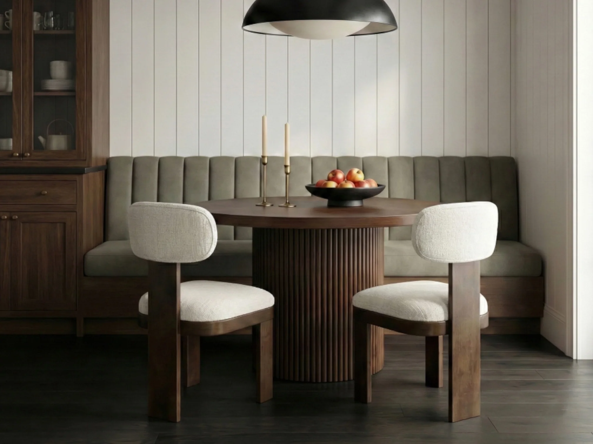 Rome Linen Upholstered Dining Chair – Dark Walnut (Set Of 2) - Image 5