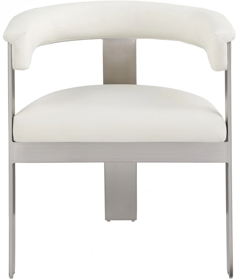 Romeo Vegan Leather & Chrome Upholstered Dining Chair - Set of 2 - Image 14