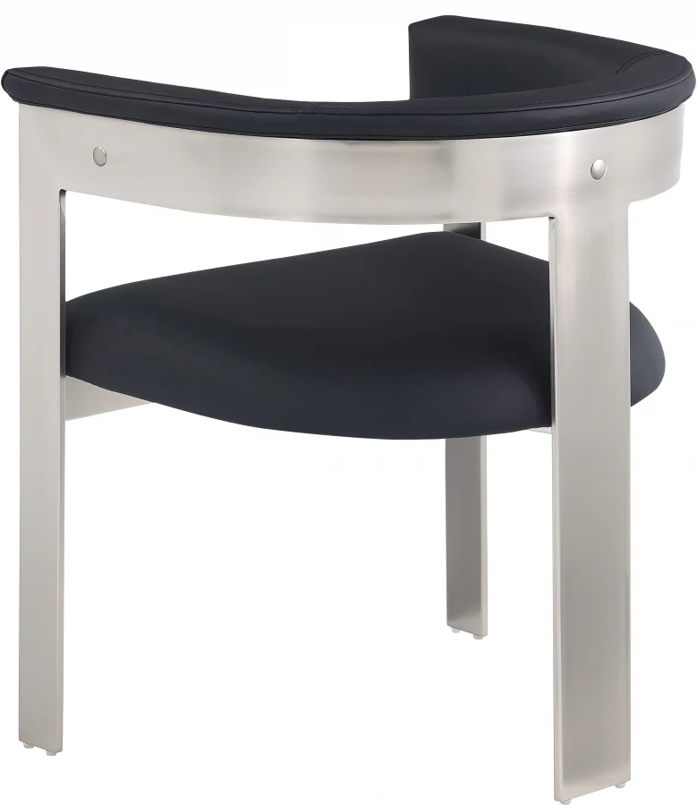 Romeo Vegan Leather & Chrome Upholstered Dining Chair - Set of 2 - Image 8